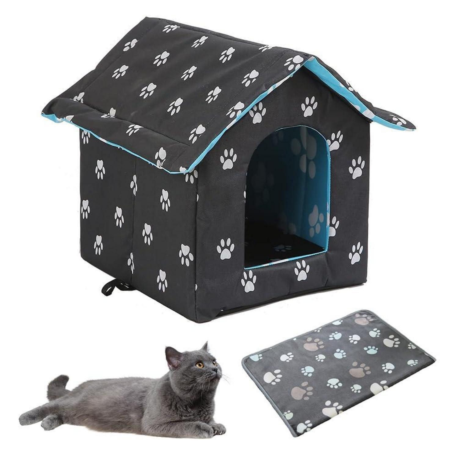 LuxusKollektion Katzenhaus Katzenhaus Outdoor Winterfest Schwarz M
