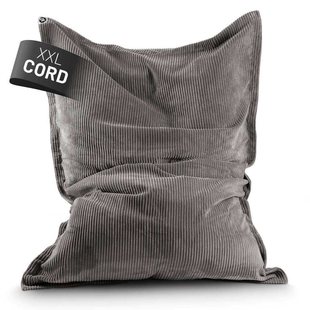 Lumaland Sitzsack Sitzsack Indoor Cord 380l grau, kuscheliger Cord-Bezug - perfekt fürs moderne Zuhause