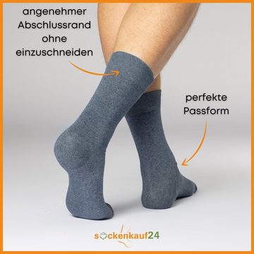sockenkauf24 Socken 12 Paar Damen & Herren Baumwollsocken mit Komfortbund Strümpfe