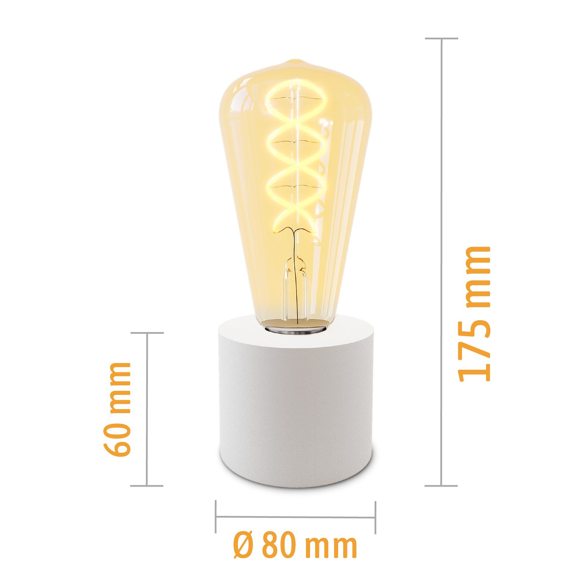 SSC-LUXon LED Bilderleuchte & Edison weiss Kabel Warmweiß Tischleuchte & LED NAMBI Stecker mit E27, Wand