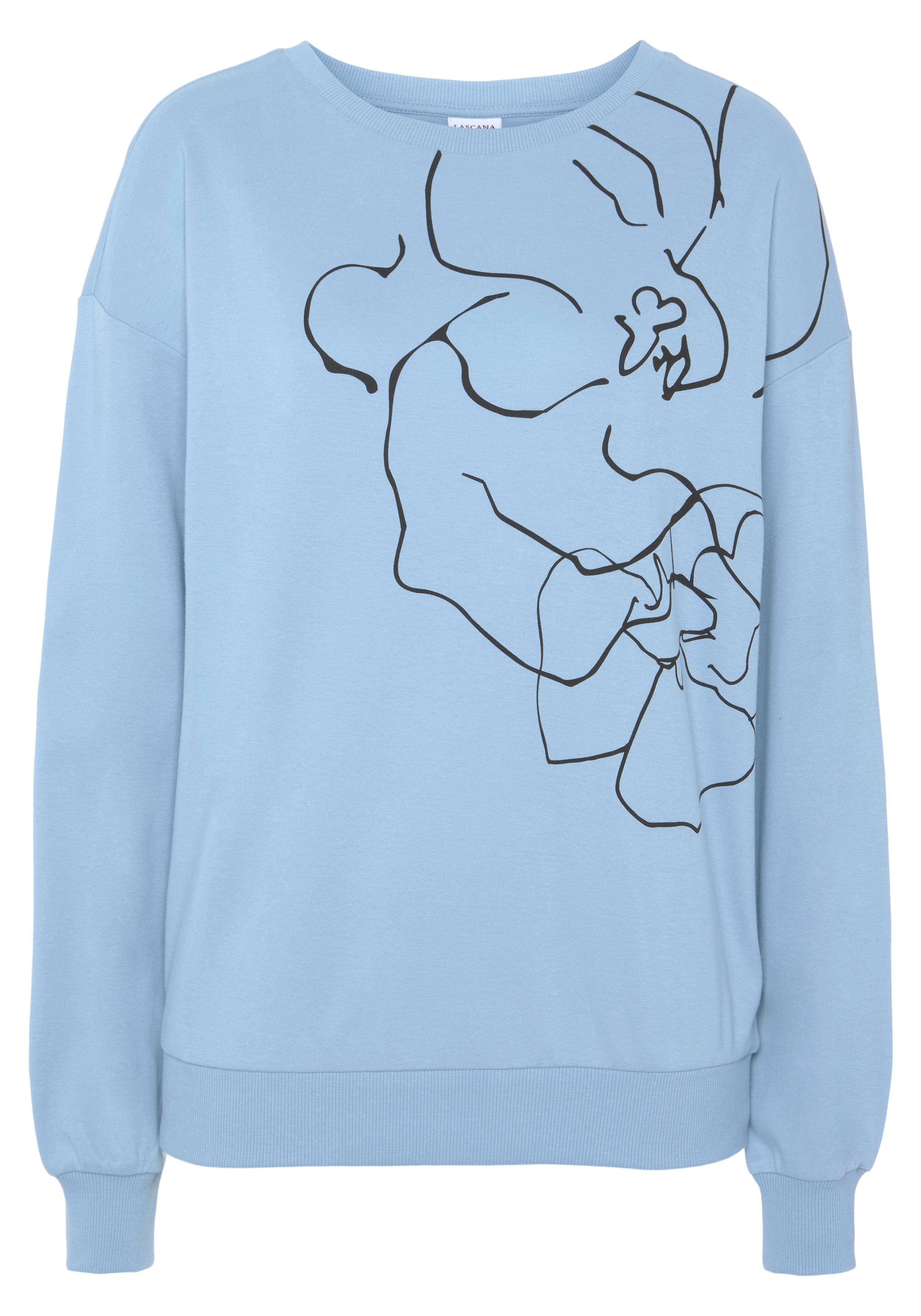 LASCANA Sweatshirt, mit Druck, Loungewear günstig online kaufen
