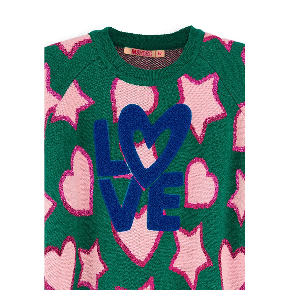 Denokids Strickpullover Stars&Hearts Mädchen Strickpulli, Wollpullover, Feinstrick, Grobstrick, Kuschelpullover