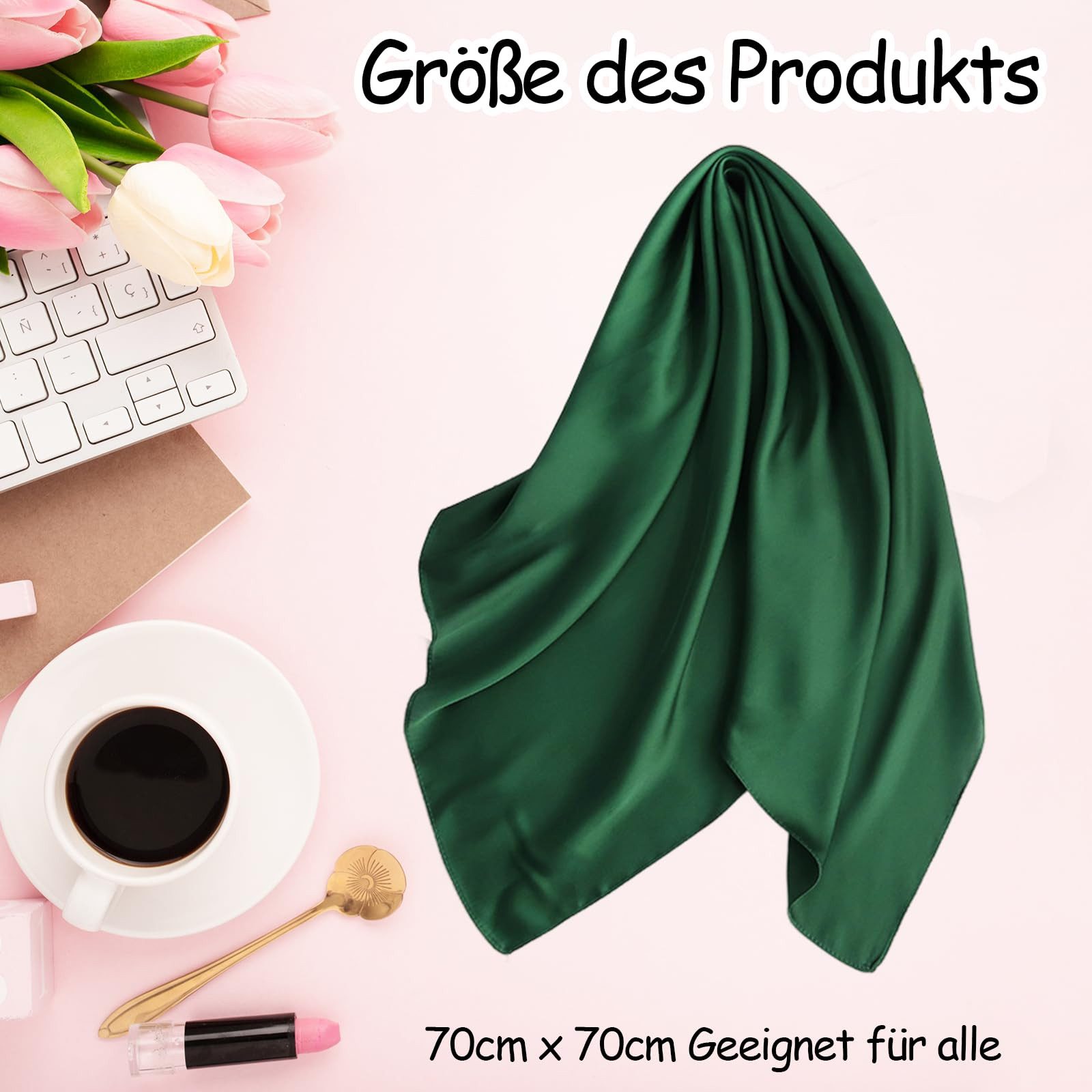 Zaewry Seidentuch Damen Seidentuch Leicht Seidenschal Bandana Halstuch Kopftuch, Elegante Schal Tuch Geschenk für Frauen