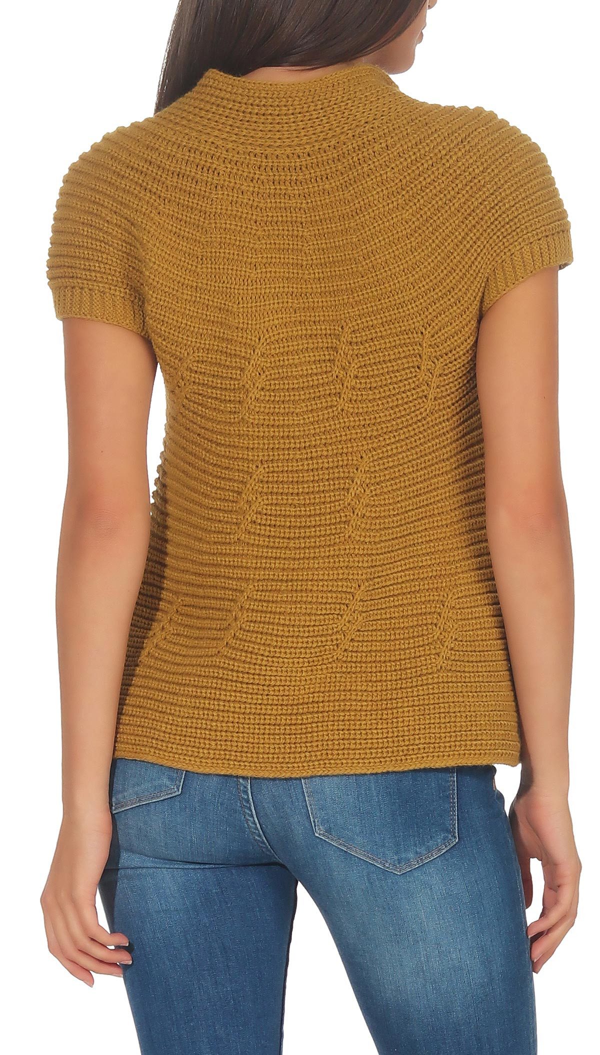 malito more than fashion Strickweste malito Damen Strickweste mit Knöpfen 5060 kurzarm Strickjacke mit Knöpfen Einheitsgröße
