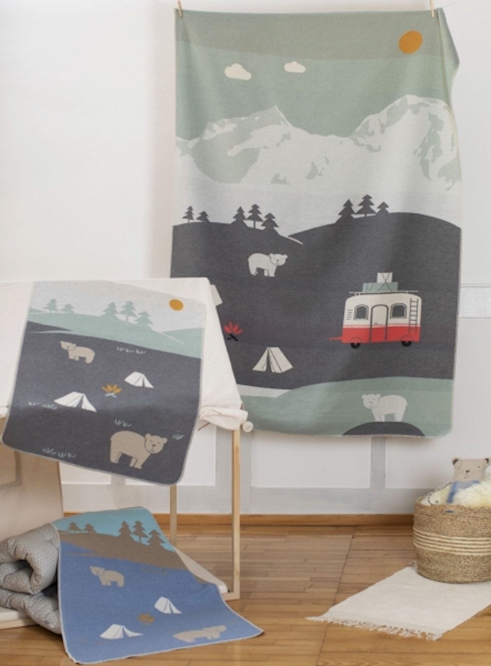 Babydecke Juwel 'Camping' 70 x 90 cm, DAVID FUSSENEGGER