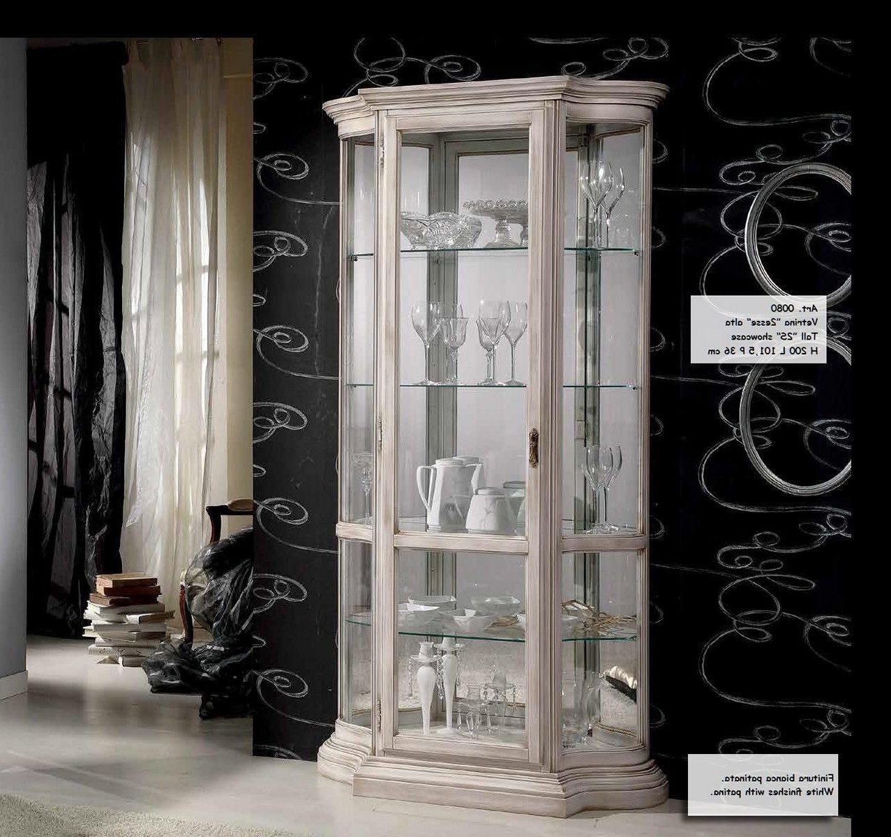 Vitrine Luxus Holz Anrichte Design Schrank in Weiß, italienische Möbel