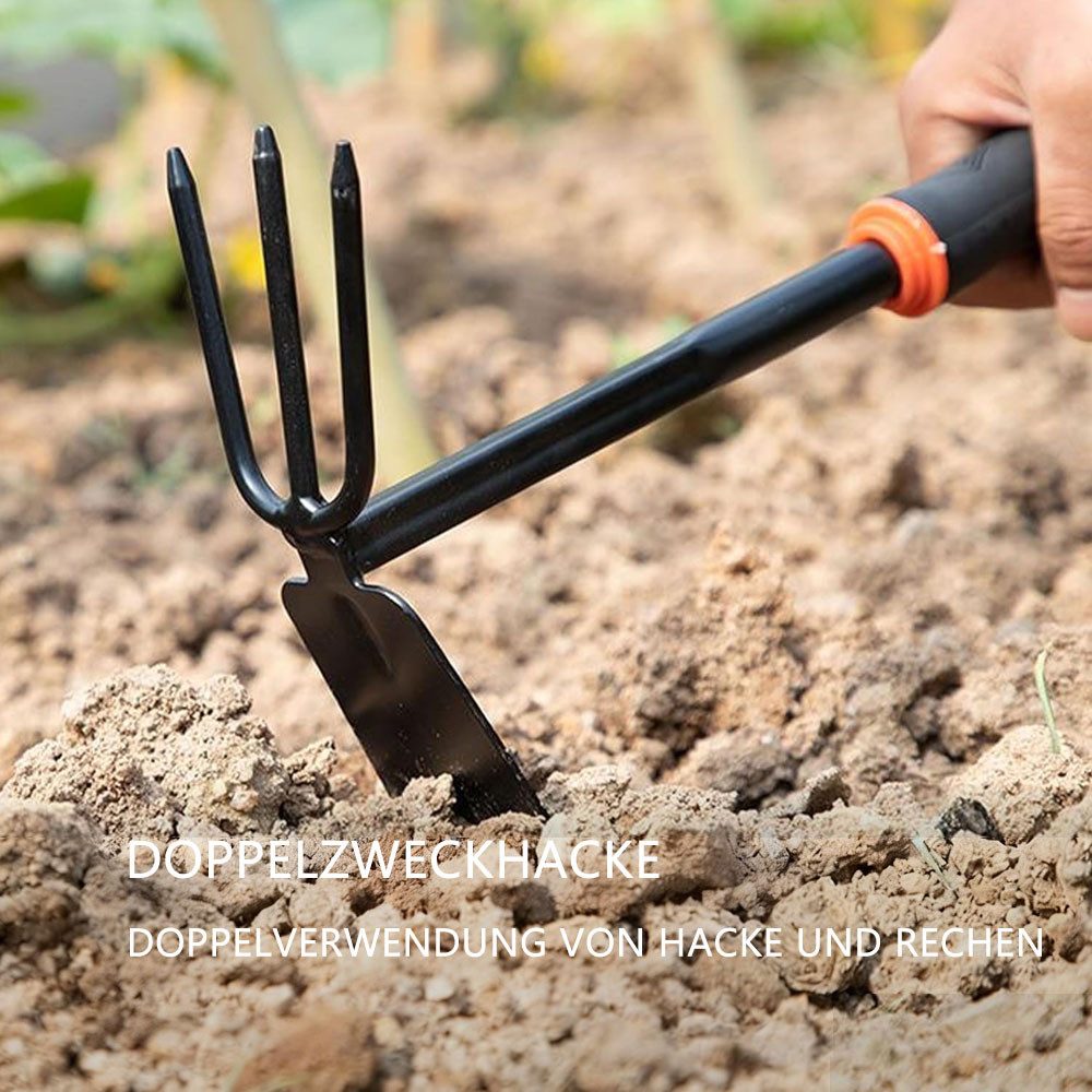TUWENA Gartenpflege-Set Gartenwerkzeug Set 4-Teiliges, Kleingeräte-Set, Gartenset,Gartenpflege, Blumenkelle, Kleinrechen, Kombihacke,Handwerkzeuge für Garten &  – Bild 5 von 5