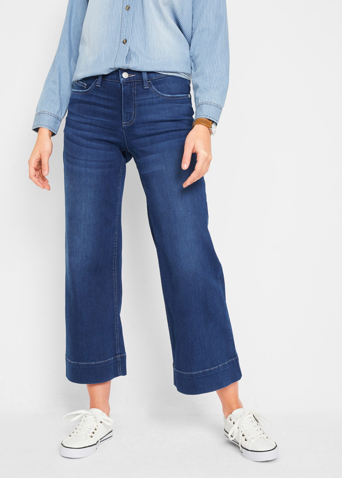 bonprix Weite Jeans (1-tlg) Loose Fit Passform, 7/8 Länge, mit Elasthan-Ant günstig online kaufen