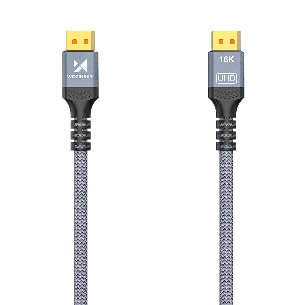 Wozinsky Monitorkabel Bildschirmkabel Anschlusskabel Video-Kabel, DisplayPort, DisplayPort (300.0 cm), 80 Gbit/s, 16K, HDR, DSC, Geflechtmantel