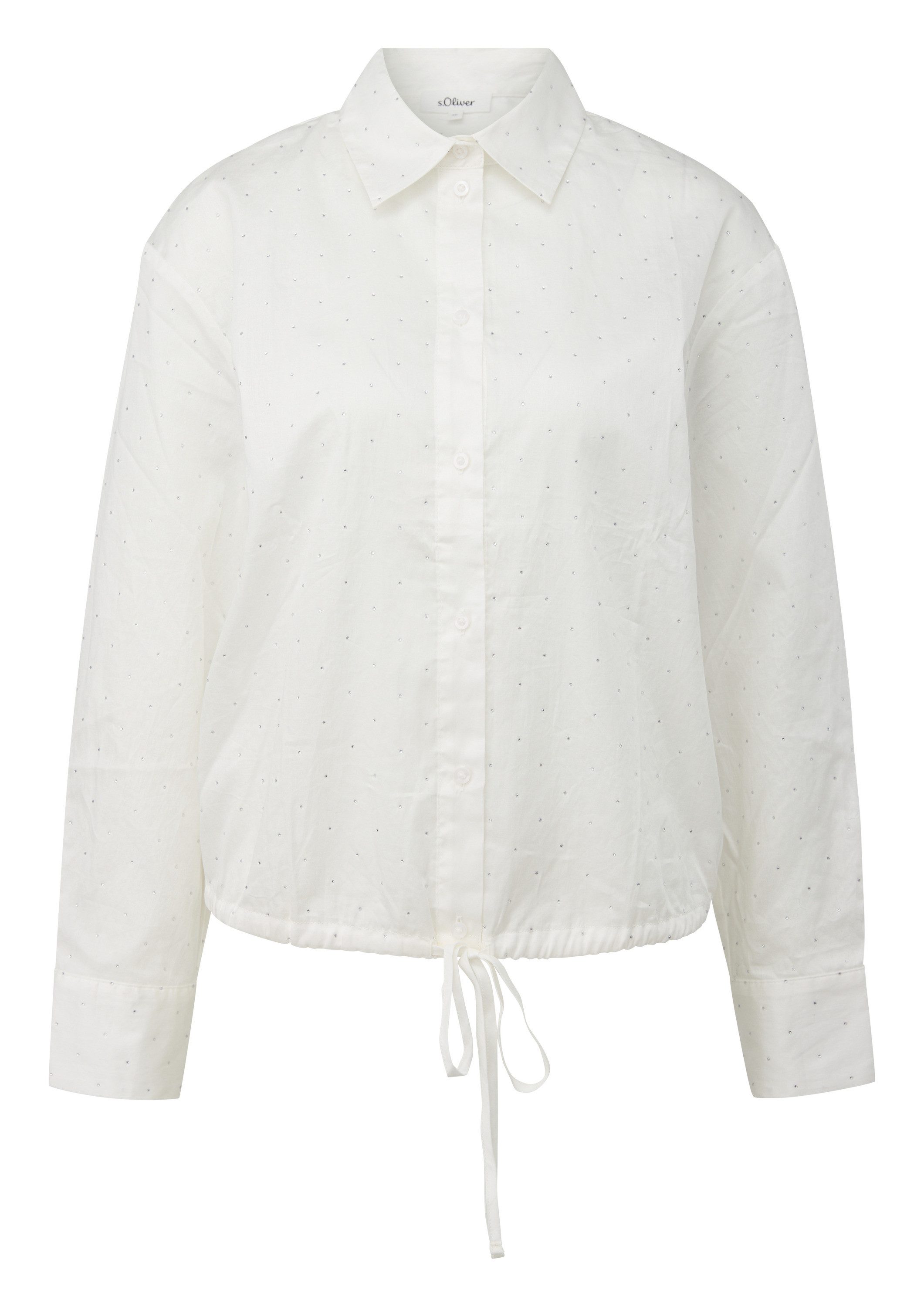 s.Oliver Langarmbluse Bluse Hemdbluse mit Glitzersteinen günstig online kaufen