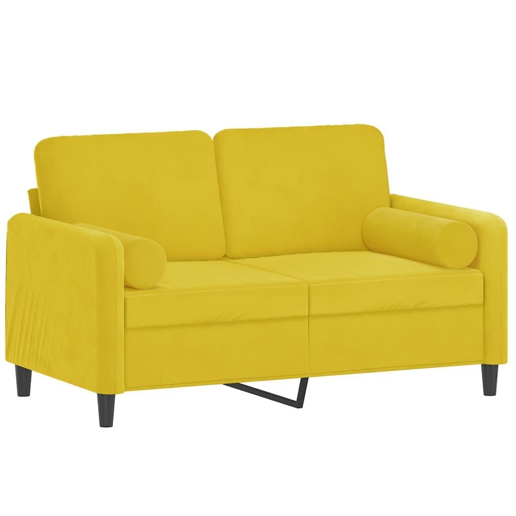 vidaXL Sofa 2-Sitzer-Sofa mit Zierkissen Gelb günstig online kaufen
