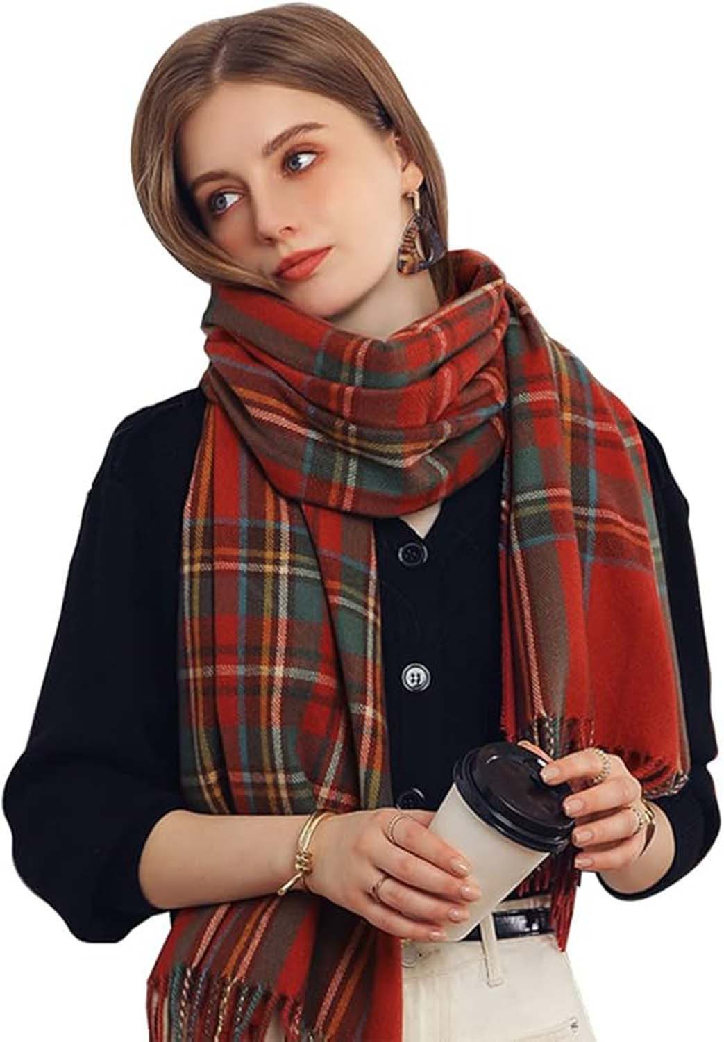 Coonoor Wollschal Damen Schal,kuschelweich Karo,Winter Schal günstig online kaufen