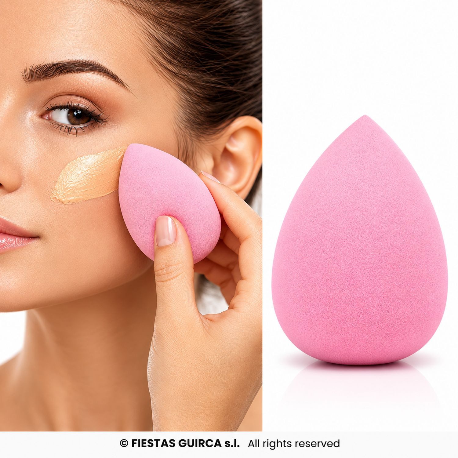 Fiestas Guirca Theaterschminke Make-up Schwamm in Ei-Form, Rosa