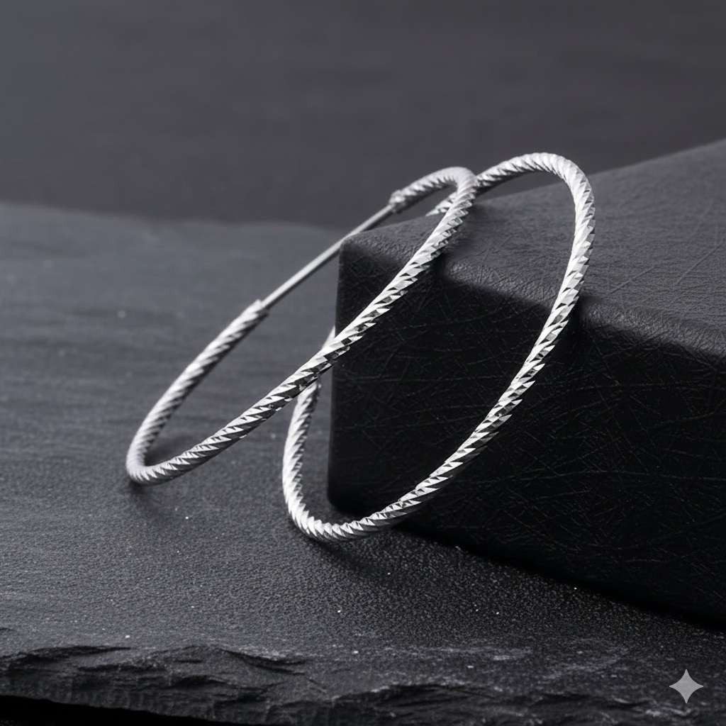 Taffstyle Paar Creolen Creolen gedreht aus 925 Sterling Silber elegantes Design für Damen (Elegante gedrehte Creolen aus echtem 925 Silber – zeitlos und strahlend schön)