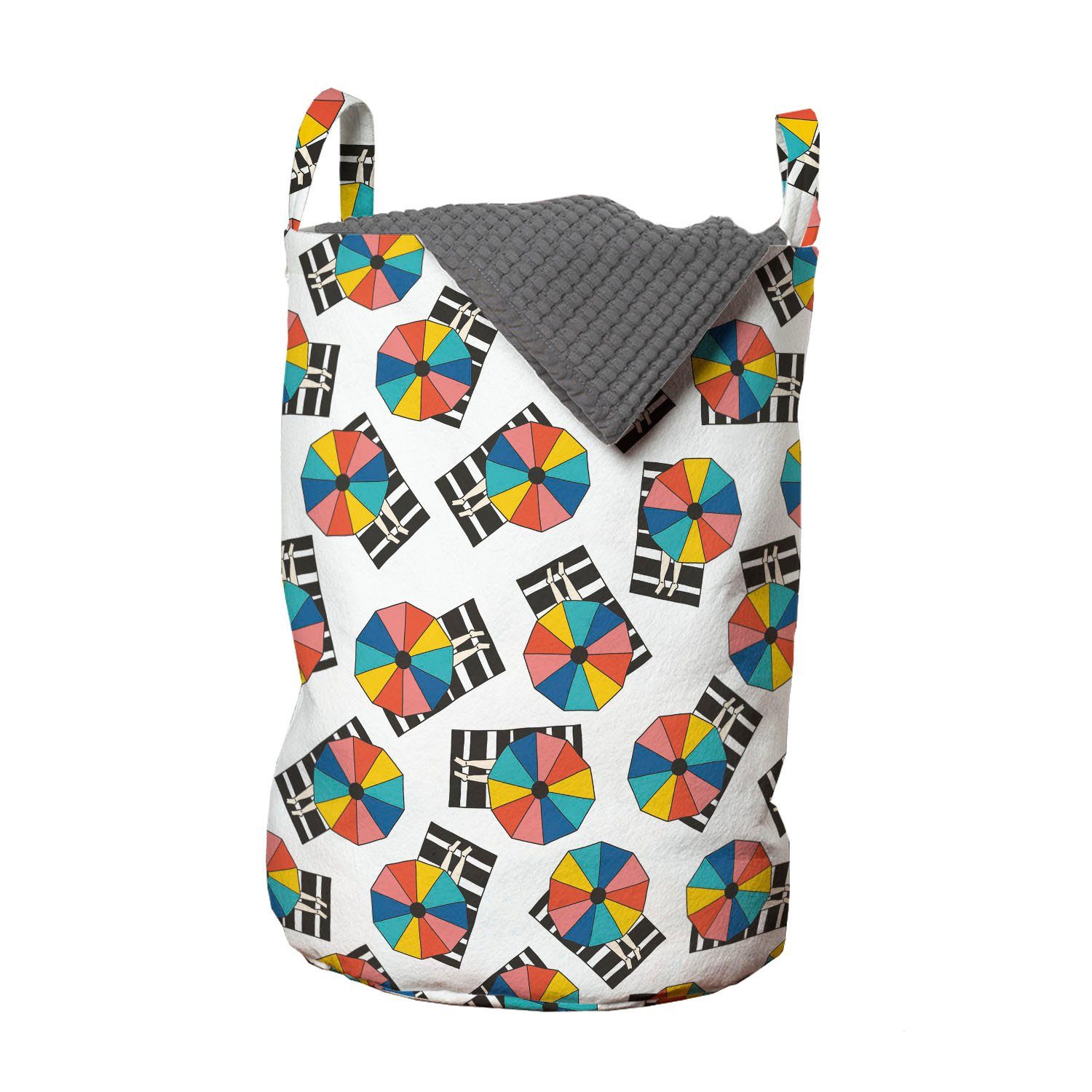 Abakuhaus Wäschesäckchen Wäschekorb mit Griffen Kordelzugverschluss für Waschsalons, Regenschirm Verlegung unter Sonnenschirmen Kunst