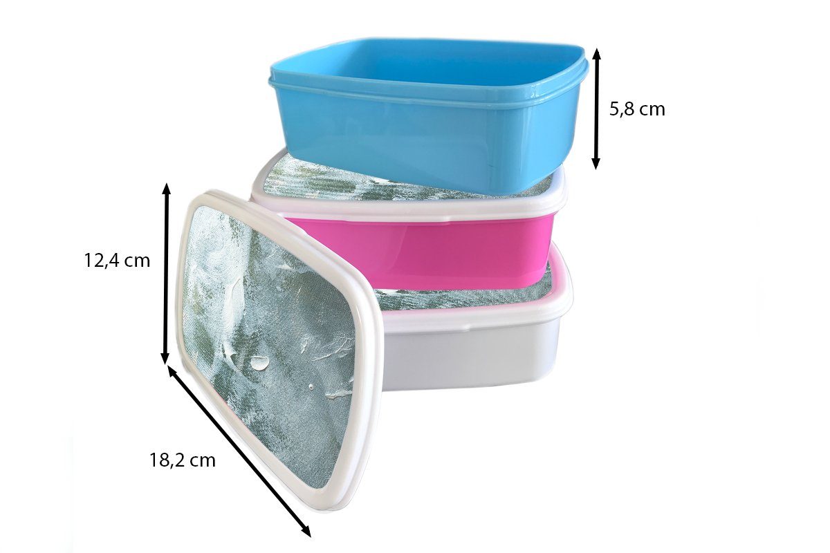 MuchoWow Lunchbox Acrylfarbe - Snackbox, rosa Kunststoff, für Strukturen Kinder, Brotdose Erwachsene, Mädchen, (2-tlg), Brotbox - Abstrakt, Kunststoff