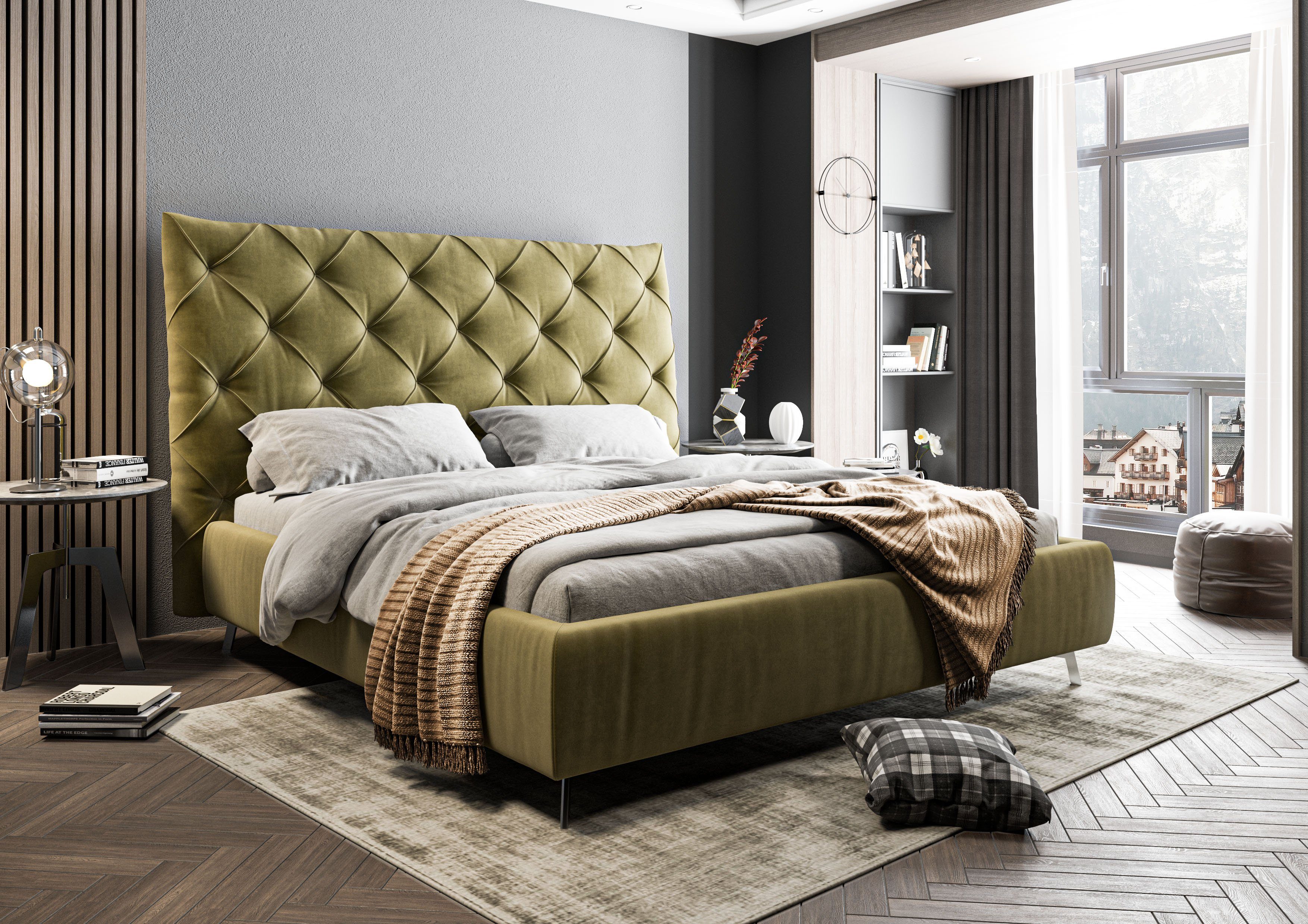 PLACES OF STYLE Polsterbett "Elloree, in 4 Breiten, hinten mit Originalstof günstig online kaufen