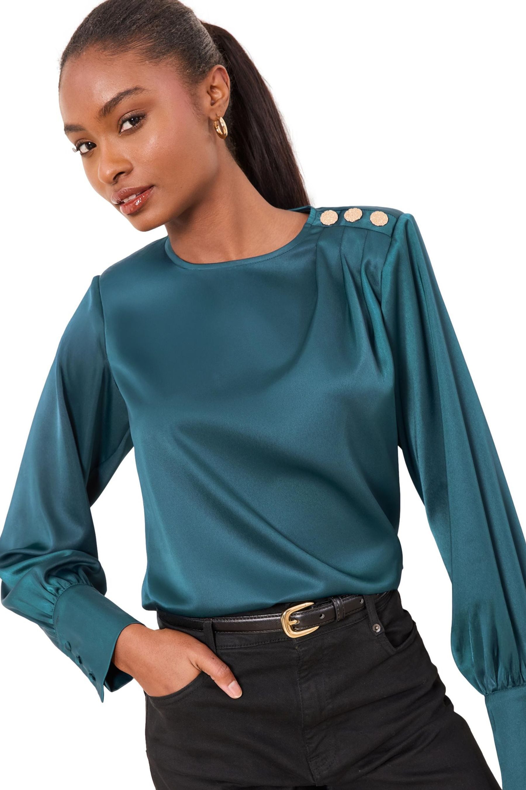 LIPSY Satinbluse Lipsy Satin-Bluse mit Schulterdetail, Regular (1-tlg) günstig online kaufen