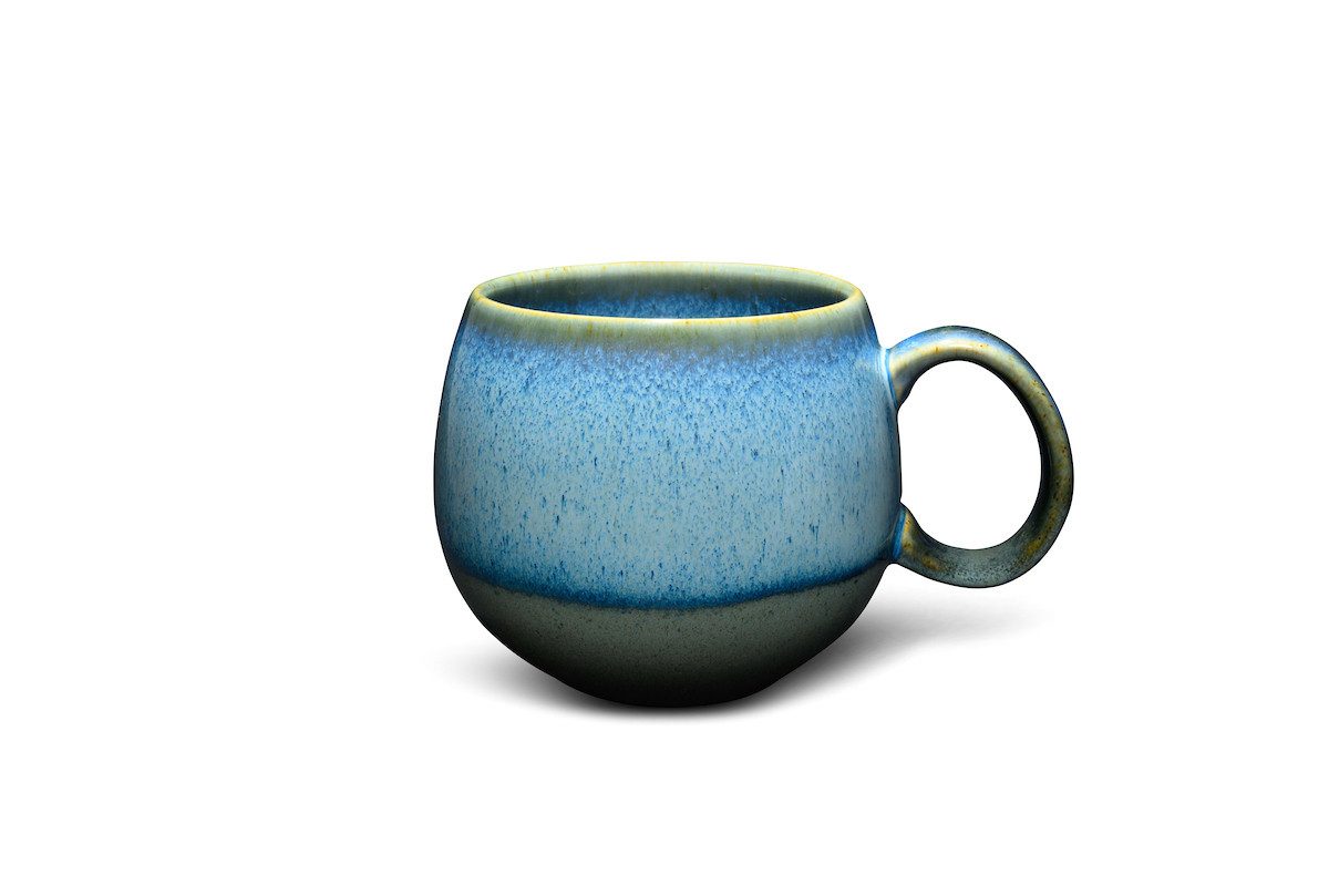 MAOCI teaware for your life Tasse Jumbotasse blau glänzend grau matt Keramik 0,5 L