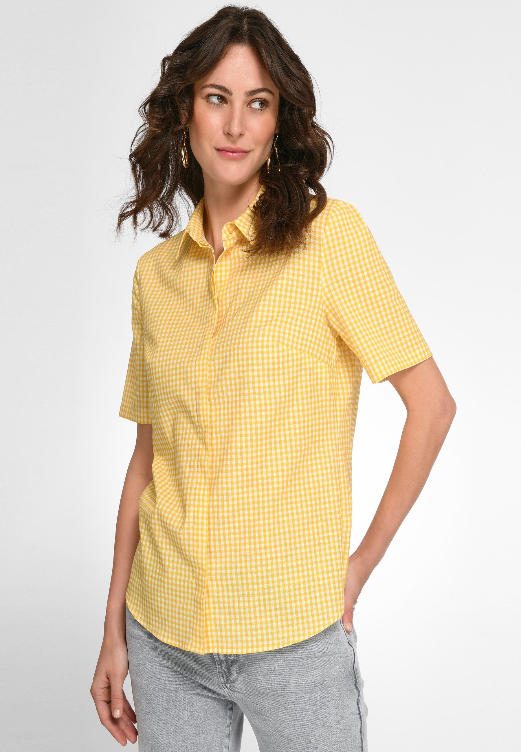 Peter Hahn Klassische Bluse Cotton mit modernem Design gelb