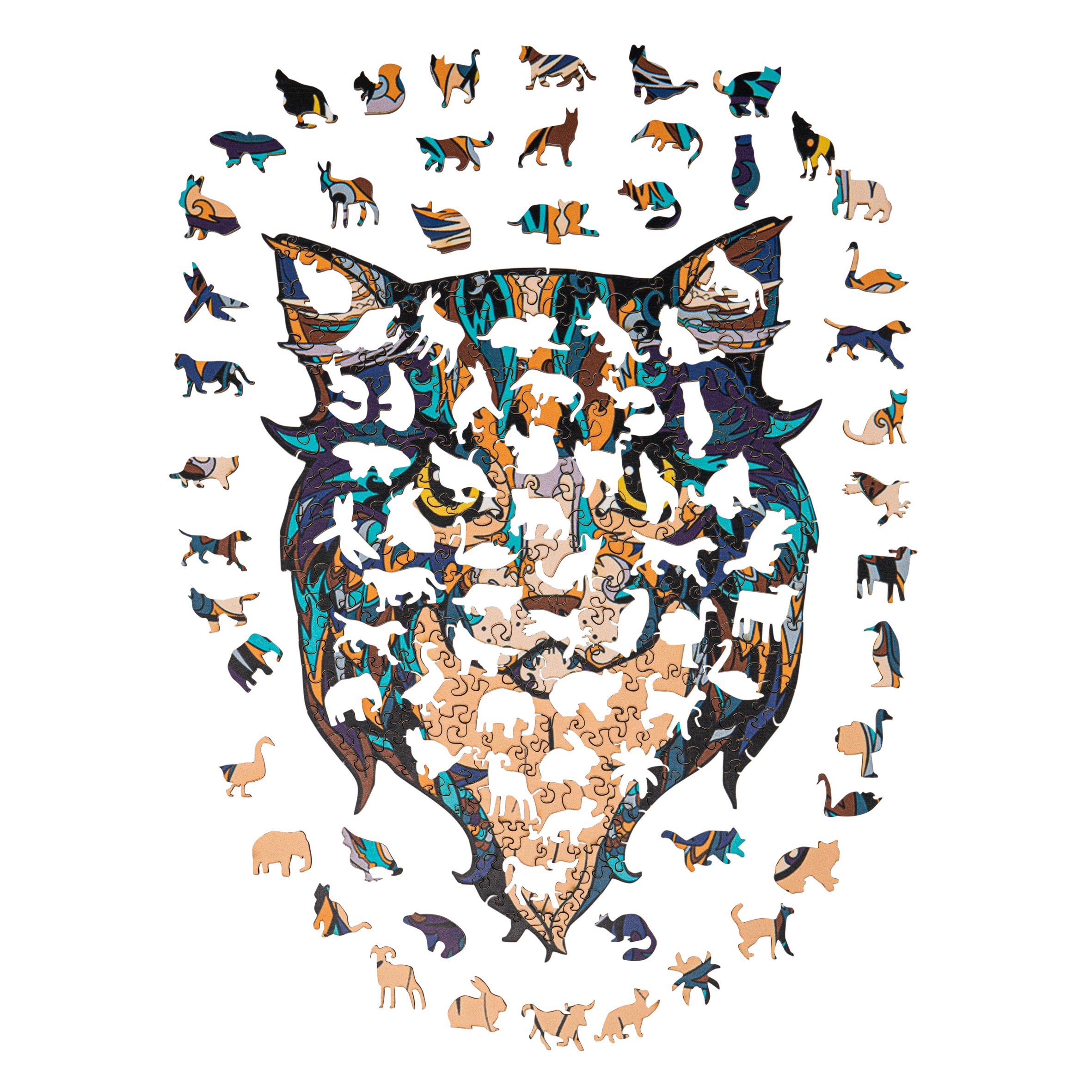 Haushalt International Puzzle Holzpuzzle Tiermotiv Puzzleteile aus Holz, Puzzleteile, Motivauswahl: Elefant, Raubkatze, Schmetterling