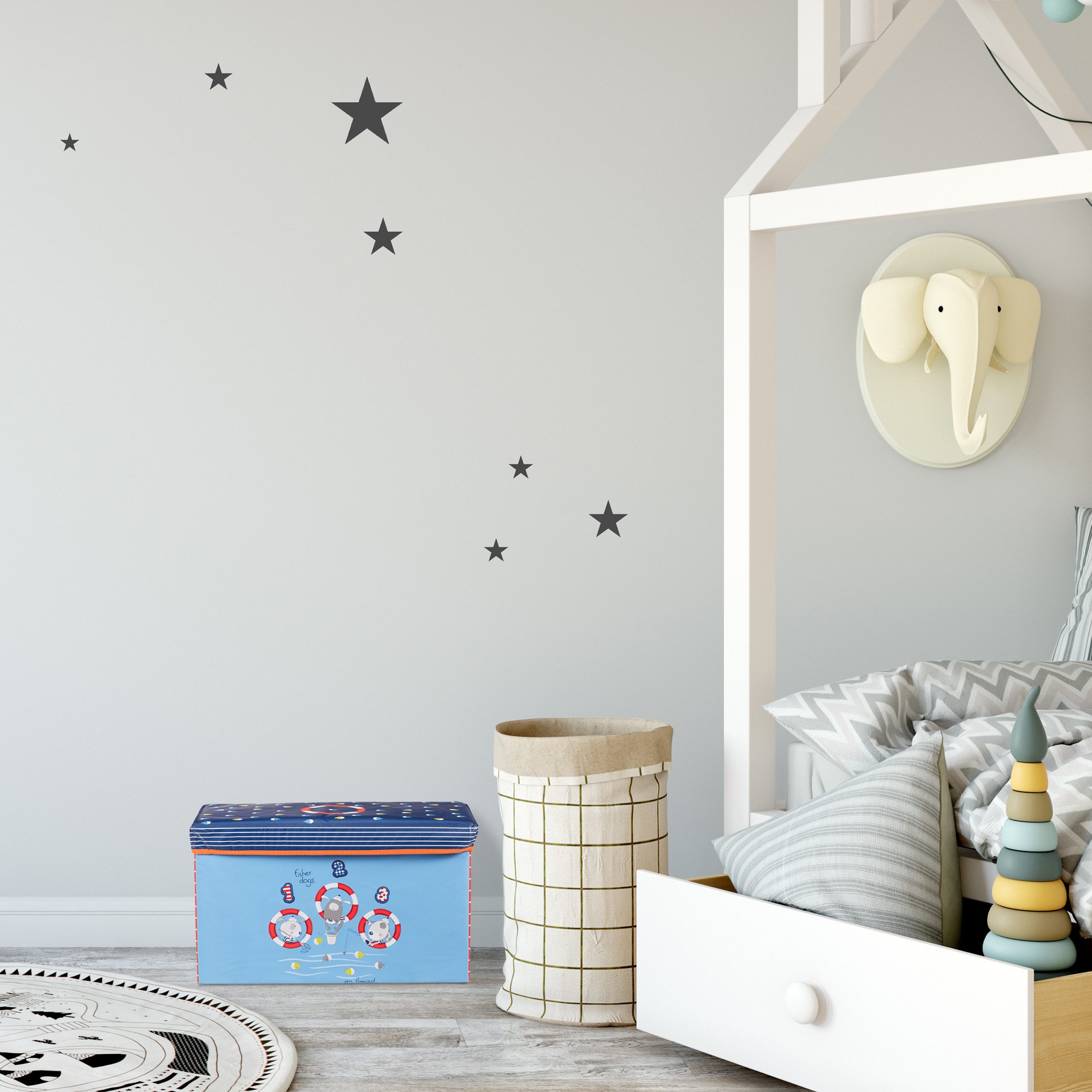 relaxdays Spielzeugtruhe Sitzbox für Kinder, Sea Life