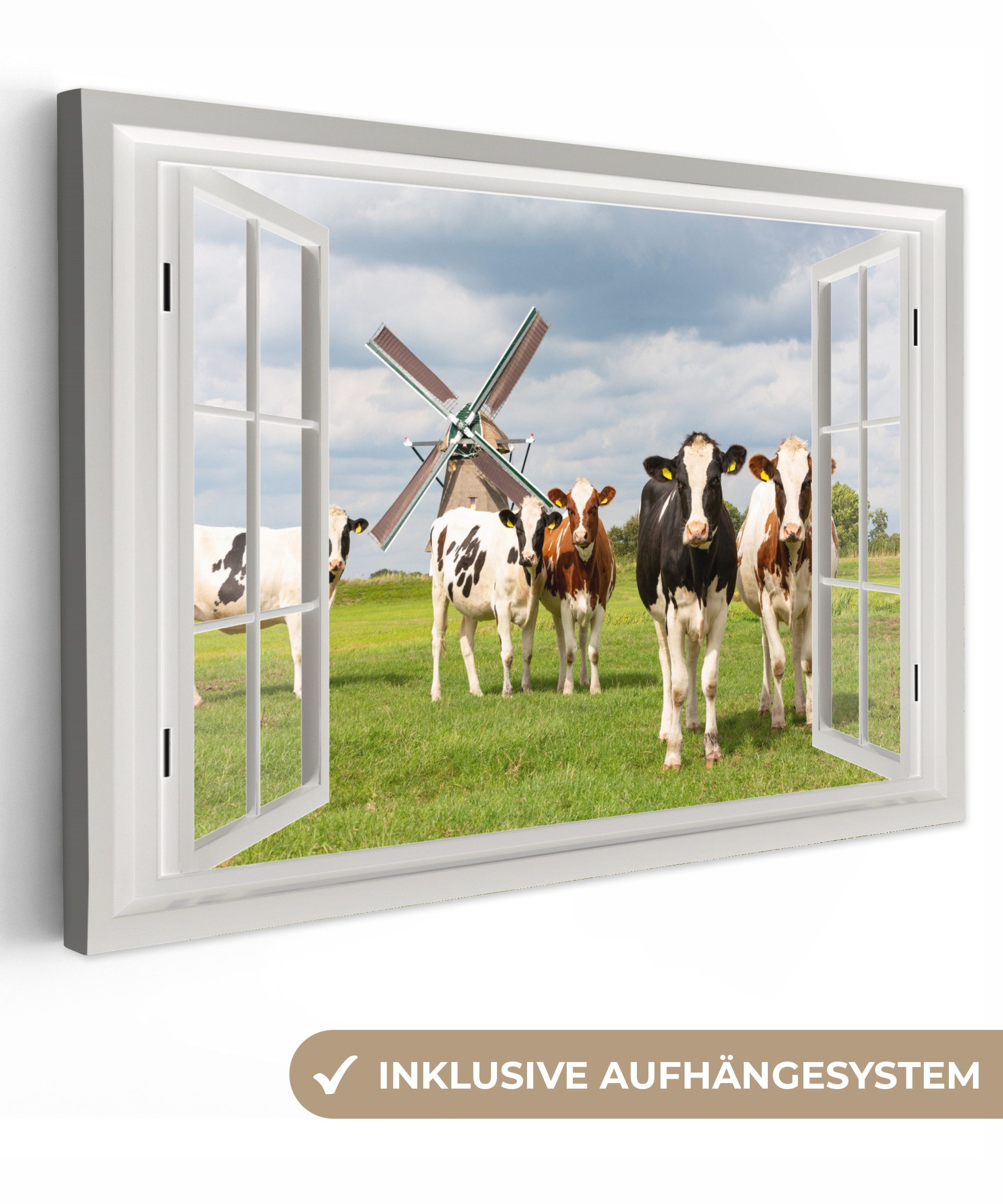 OneMillionCanvasses® Leinwandbild Ansicht - Kuh - günstig online kaufen