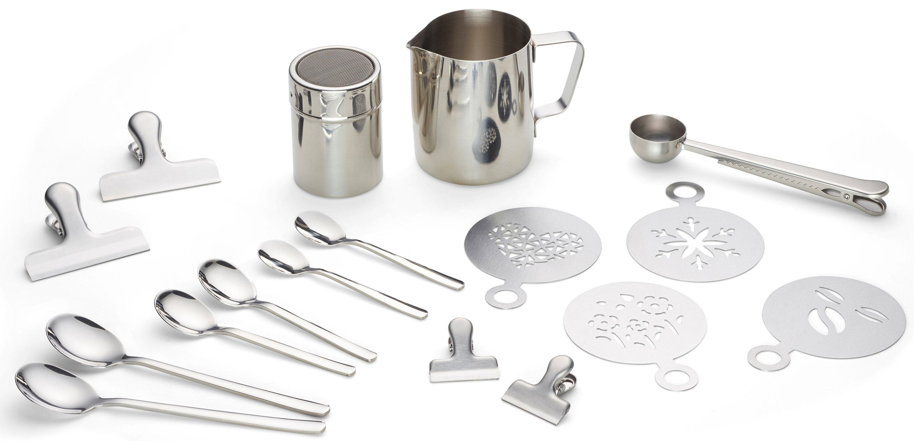 ECHTWERK Barista-Set, Kaffeezubehör-Set, ideal für Cappuccino oder Latte Macchiato, 23-tlg.