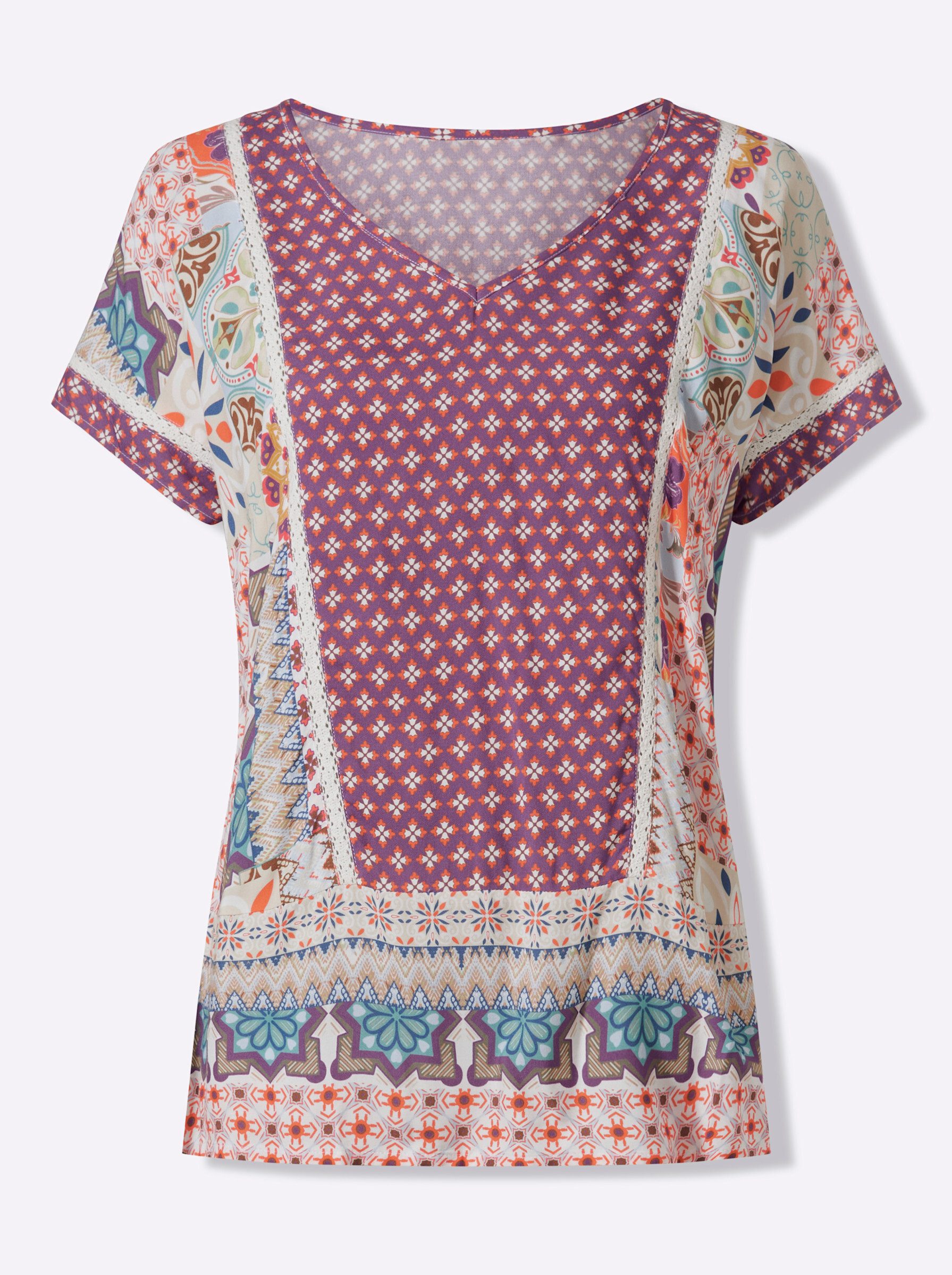 heine Klassische Bluse Druckbluse Kurzarm