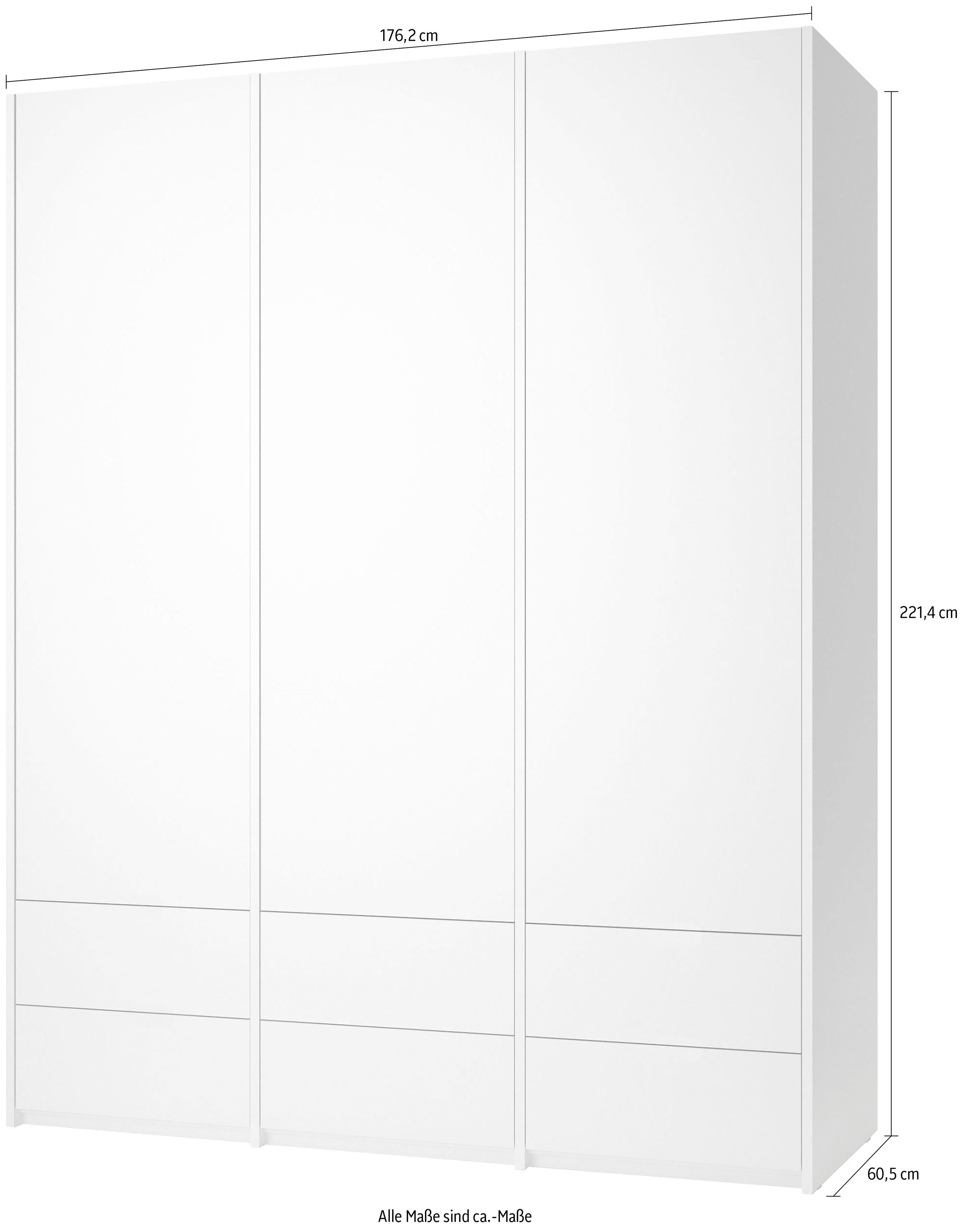 Müller SMALL LIVING Drehtürenschrank Modular 6 Variante Plus Schubladen weiß 6 | geräumigen inklusive weiß