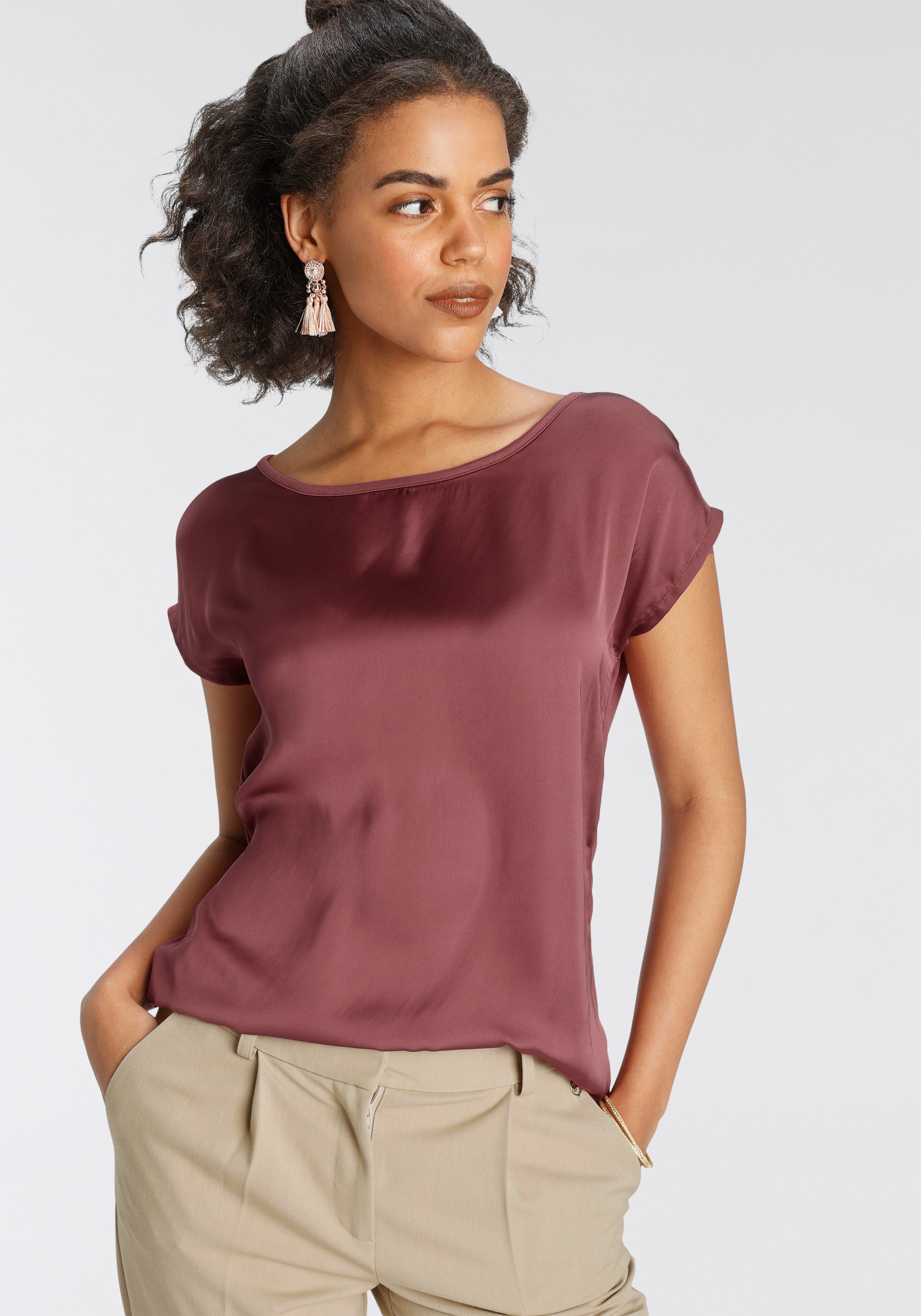 Laura Scott Shirtbluse aus Satin und Jersey