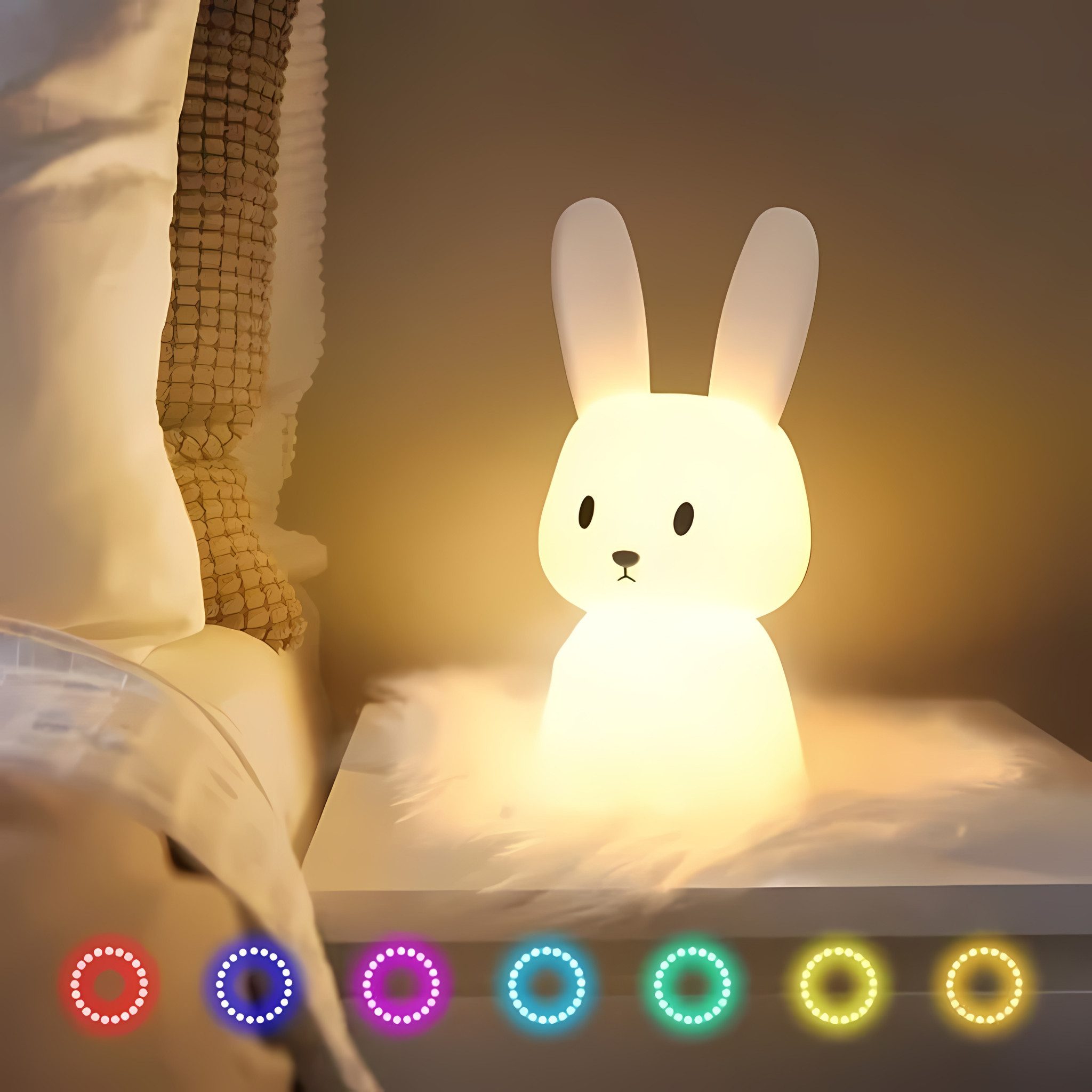 Norvéa Home Nachttischlampe Hasenlampe Nachtlicht, LED fest integriert, Tag günstig online kaufen