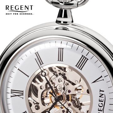 Regent Taschenuhr Regent Taschenuhr für Damen Herren P-36, (Analoguhr, Analoguhr), Herren Taschenuhr rund, extra groß (ca. 51mm), Metall verchromt