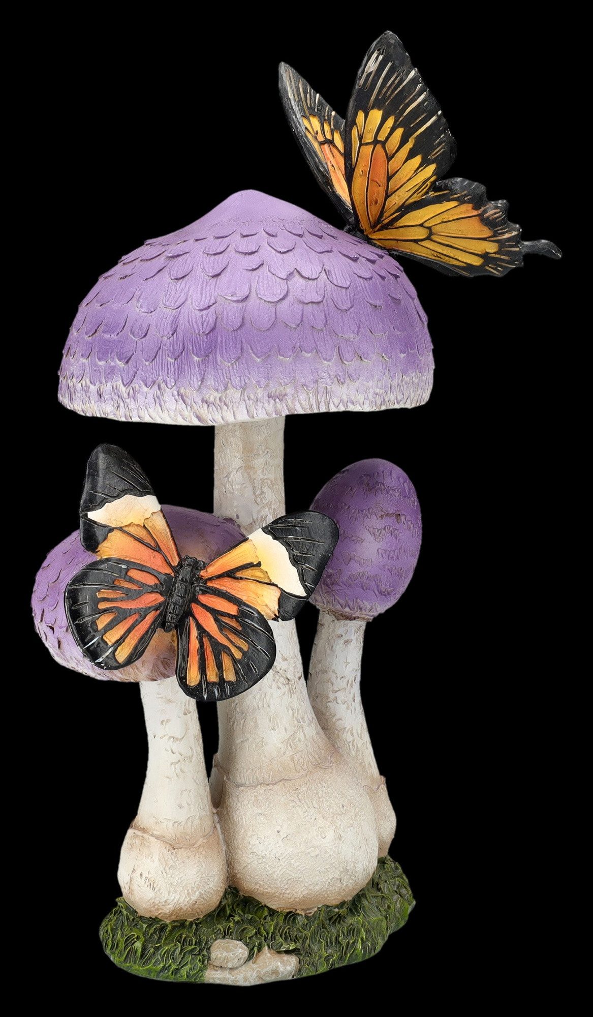 Figuren Shop GmbH Gartenfigur Mystische Pilzfigur – Lila Garten Statue Deko wetterbeständig 31,5 cm