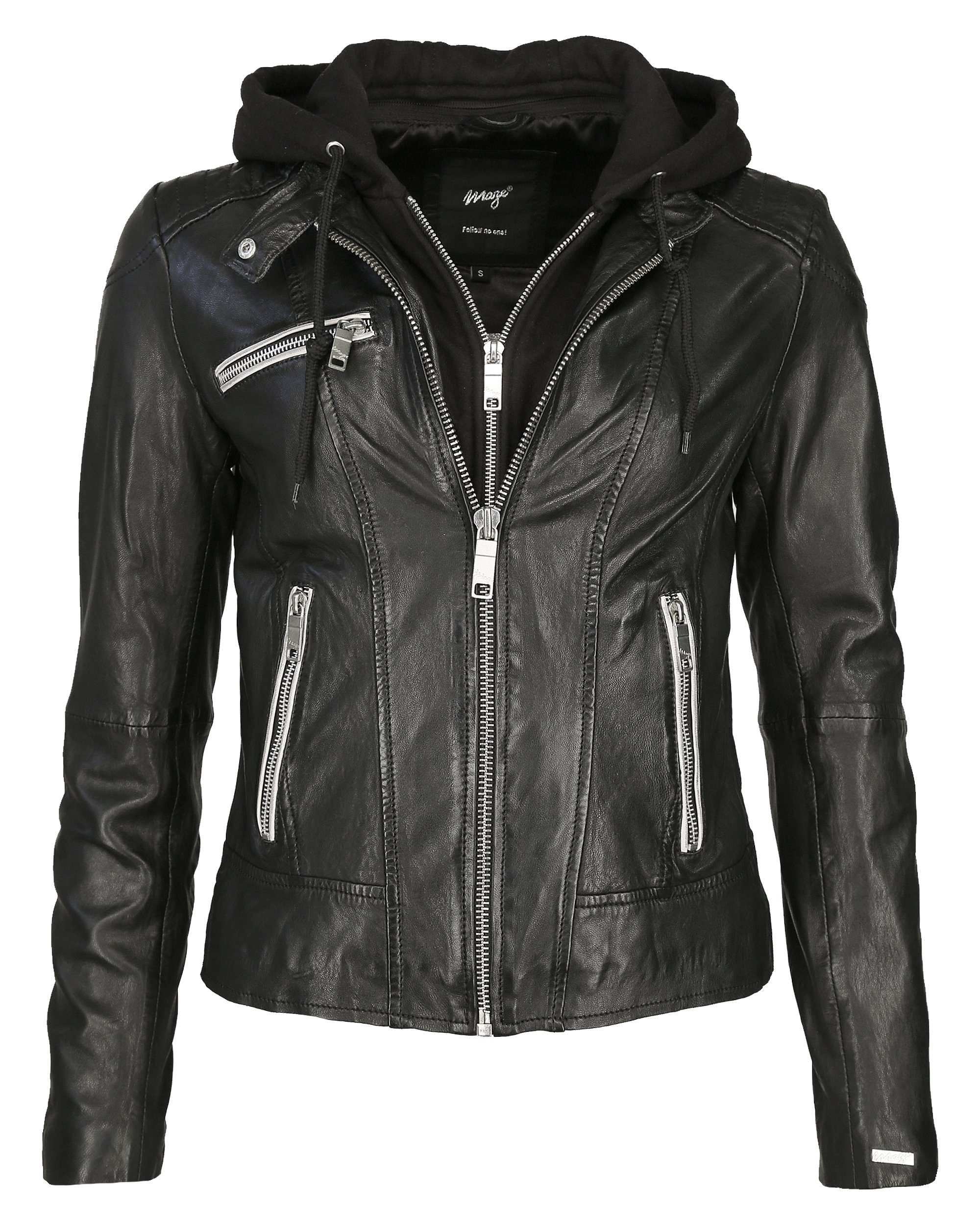 [Beliebter Artikel! ] Maze Lederjacke black/white Mico