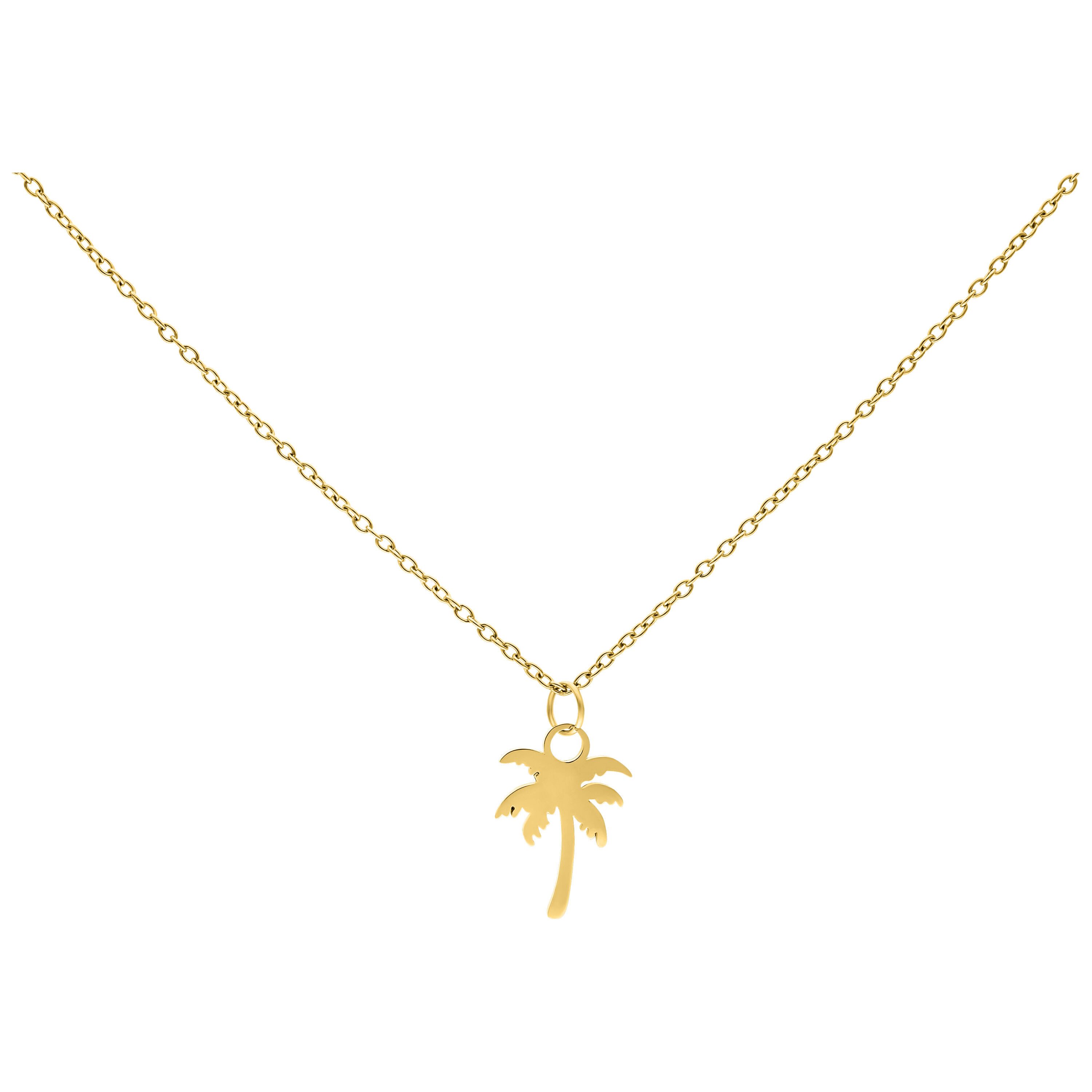 Wildcat Kette mit Anhänger Palm Kette - Gold, Chirurgenstahl 316L - wasserfest, langlebig, hautverträglich
