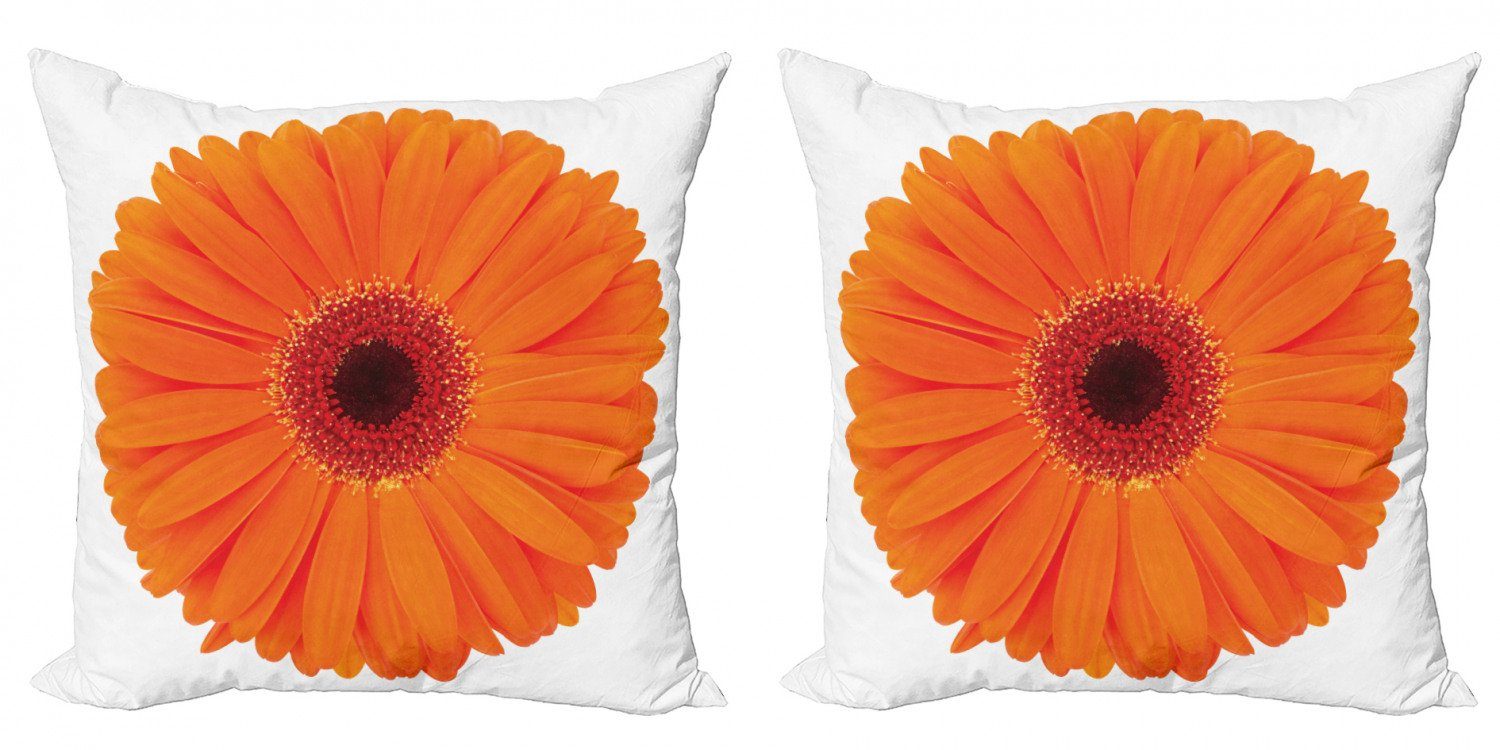 Kissenbezüge Modern Accent Doppelseitiger Digitaldruck, Abakuhaus (2 Stück), Orange Vivid Flower of Gerbera