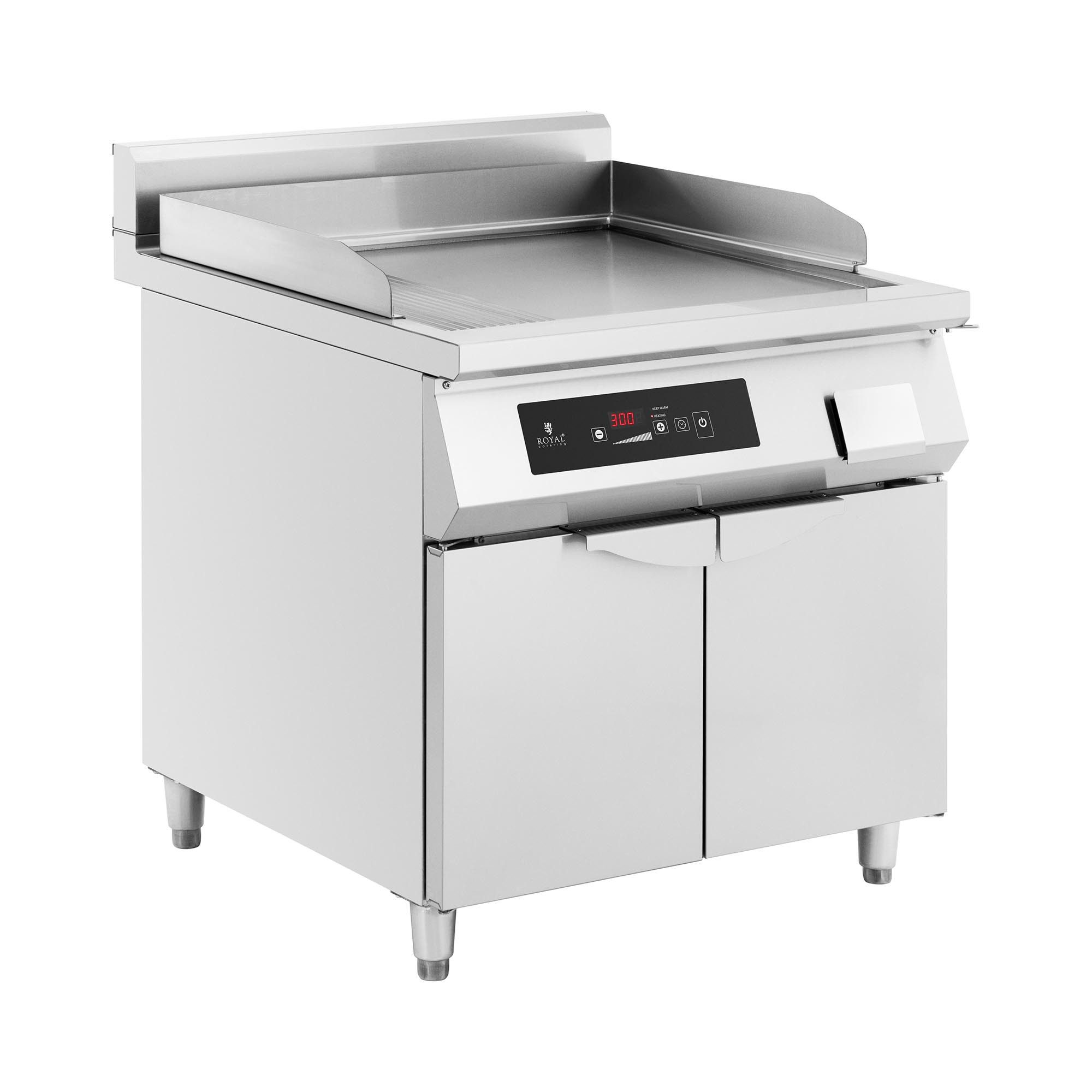 Royal Catering Elektrogrill Induktionsgrill Grillplatte 10.000 W glatt Timer Gastro Profi 380V LED, 10000 W