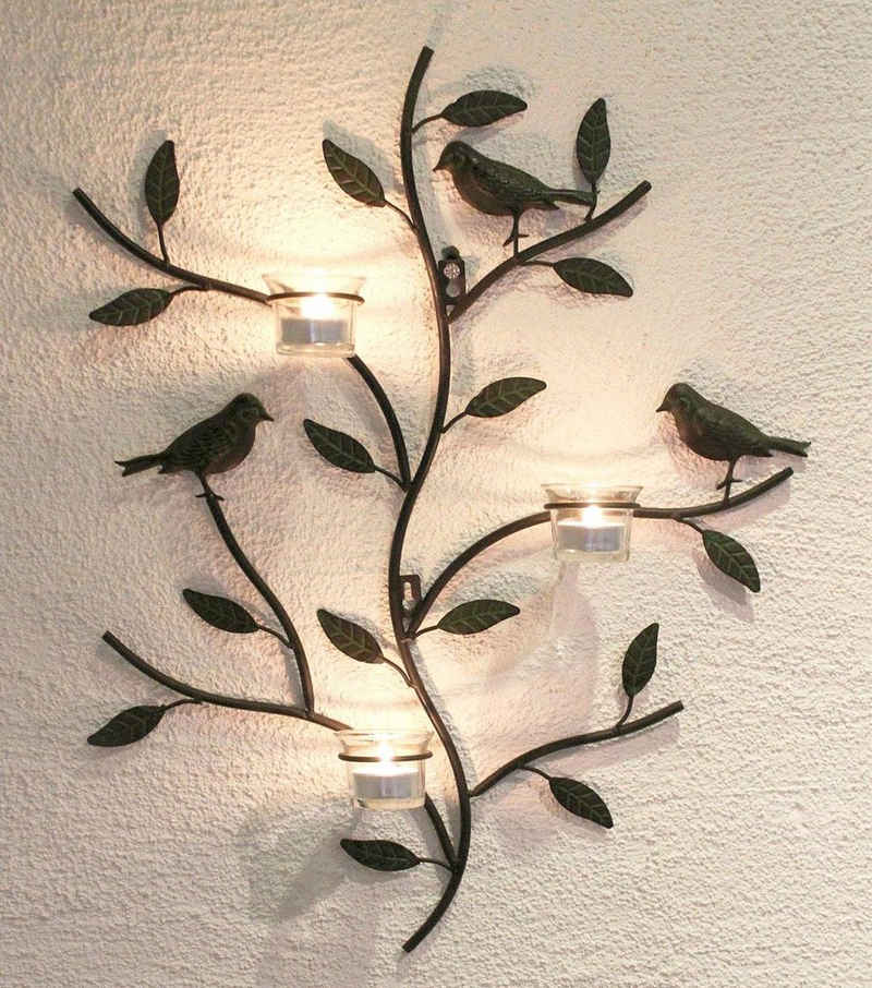 DanDiBo Teelichthalter »Wandteelichthalter 131002 Teelichthalter Metall 57 cm Wandleuchter Kerzenhalter«