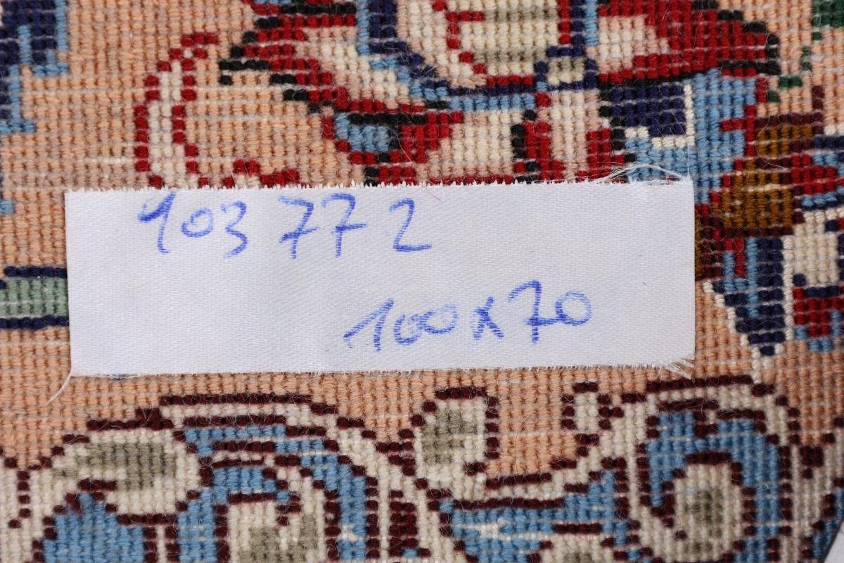 rechteckig, 70x100 Isfahan Seidenkette Orientteppich, Trading, Höhe: mm Seidenteppich 8 Handgeknüpfter Nain