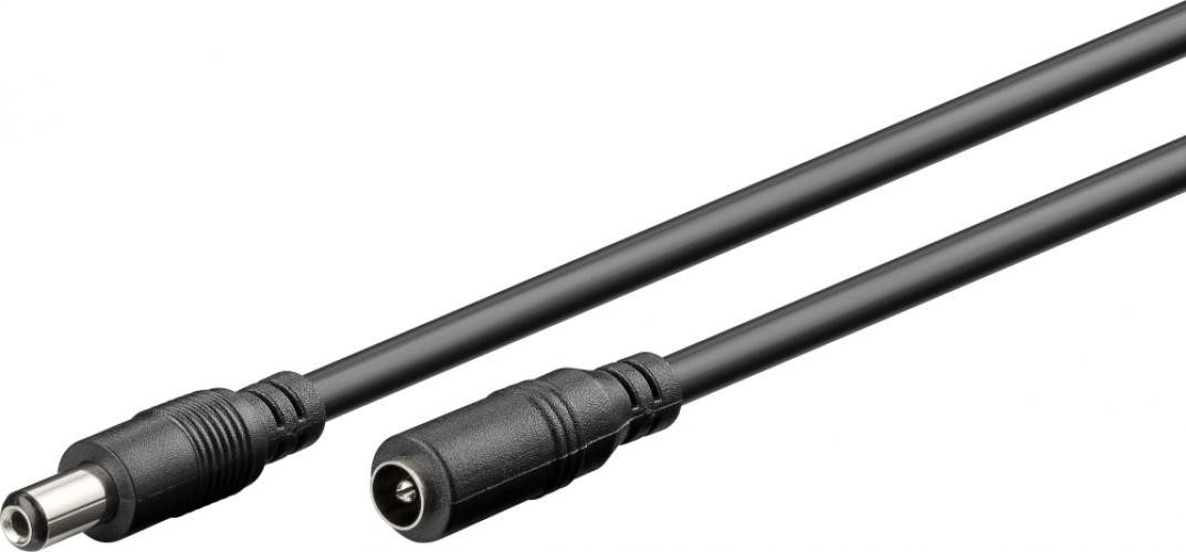 Goobay DC Verlängerung 5,5 x 2,1 mm Hohlstecker  Hohlsteckerbuchse schwarz - Netzkabel, (300 cm)