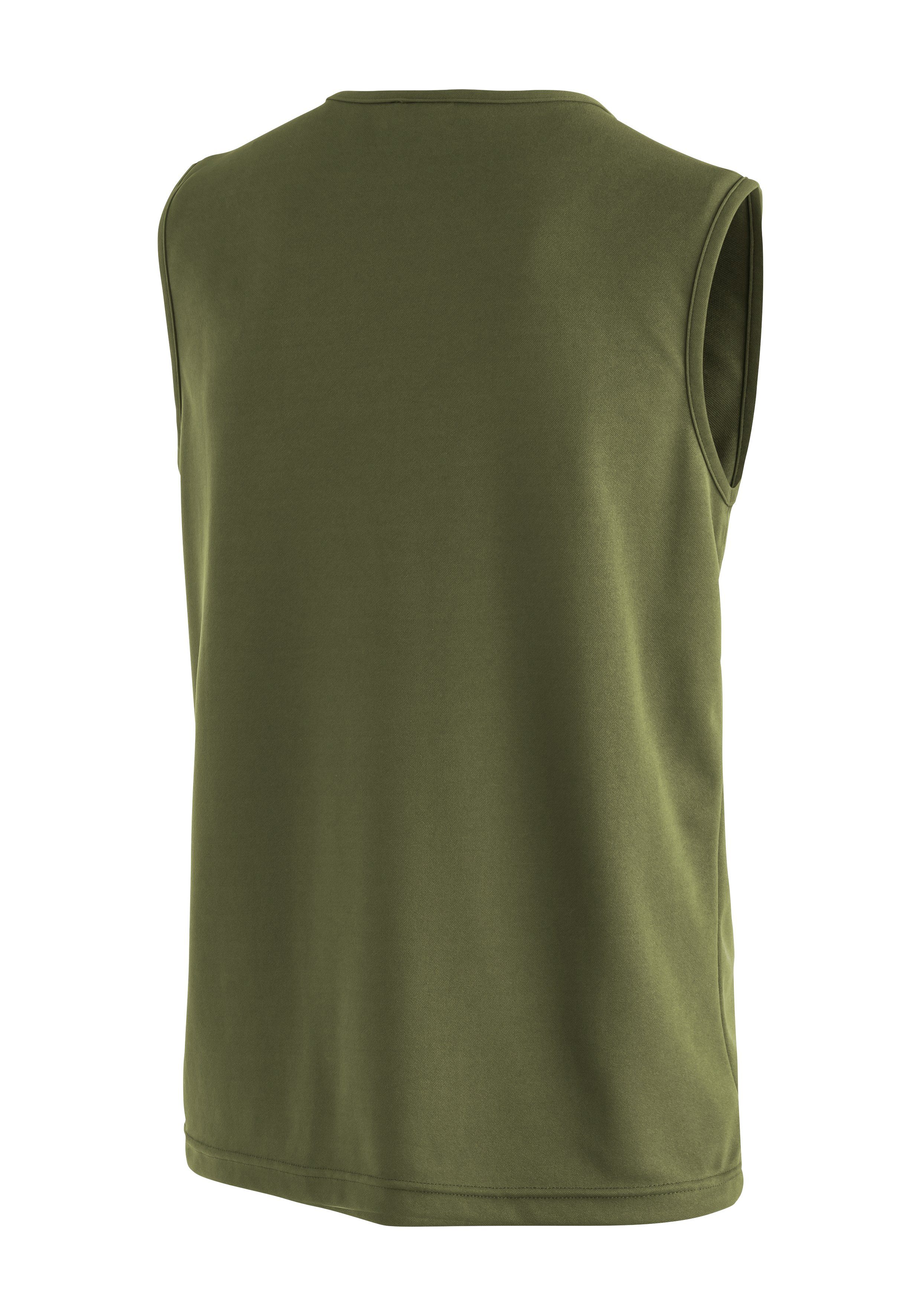 Maier Sports Peter Shirt Tank-Top, Herren ärmelloses Funktionsshirt Piqué moosgrün