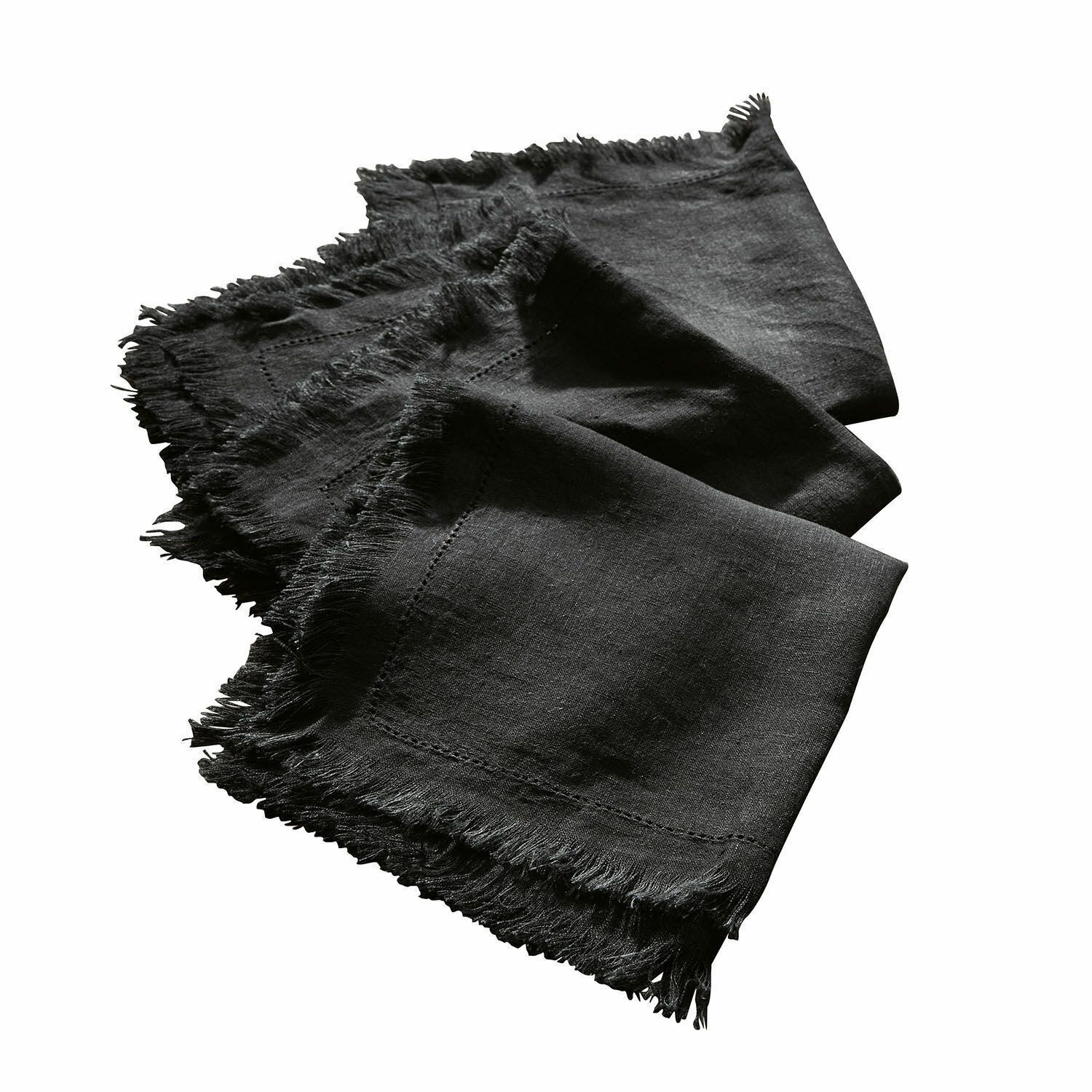 Mirabeau Stoffserviette Serviette 4er Set Pibrac schwarz