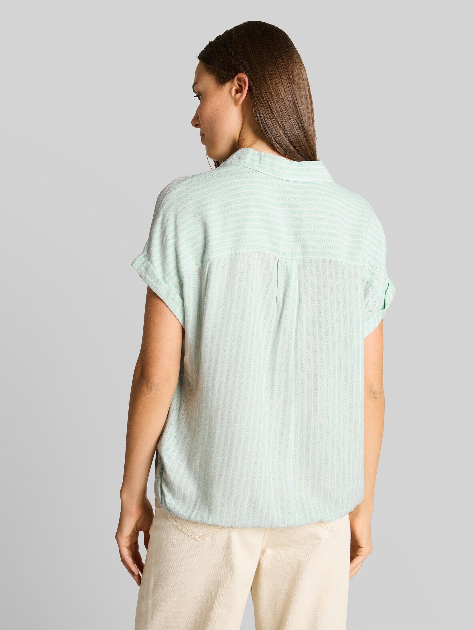 TOM TAILOR Kurzarmbluse Blusen & Shirts Loose Fit Bluse mit Streifenmuster