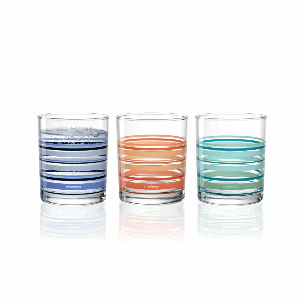 montana-Glas Becher :new stripes 3er Set, 240 ml, 3-tlg., Kalk-Natron-Glas – Bild 2 von 4