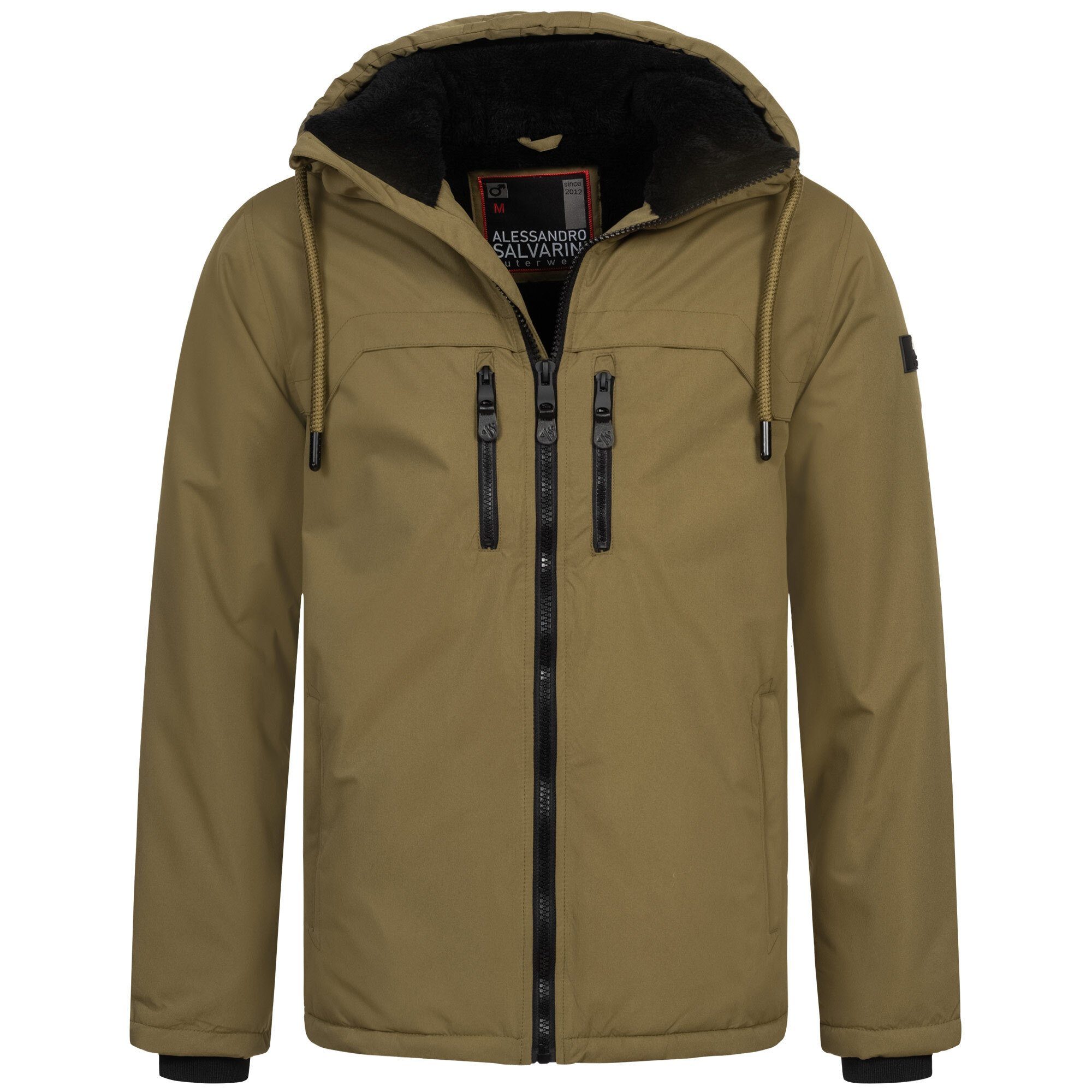 Alessandro Salvarini Winterjacke ASMori mit warmem Teddyfell Olive