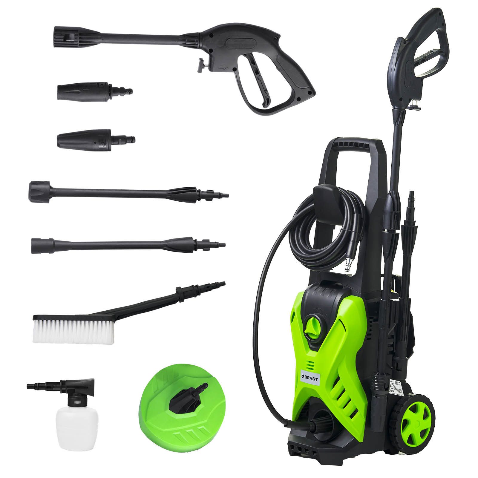 BRAST Минимойки Elektro, Druck max: 135 bar, 1700 W, Fördermenge max: 420 l/h, inkl. 11-TLG. Sonderzubehör