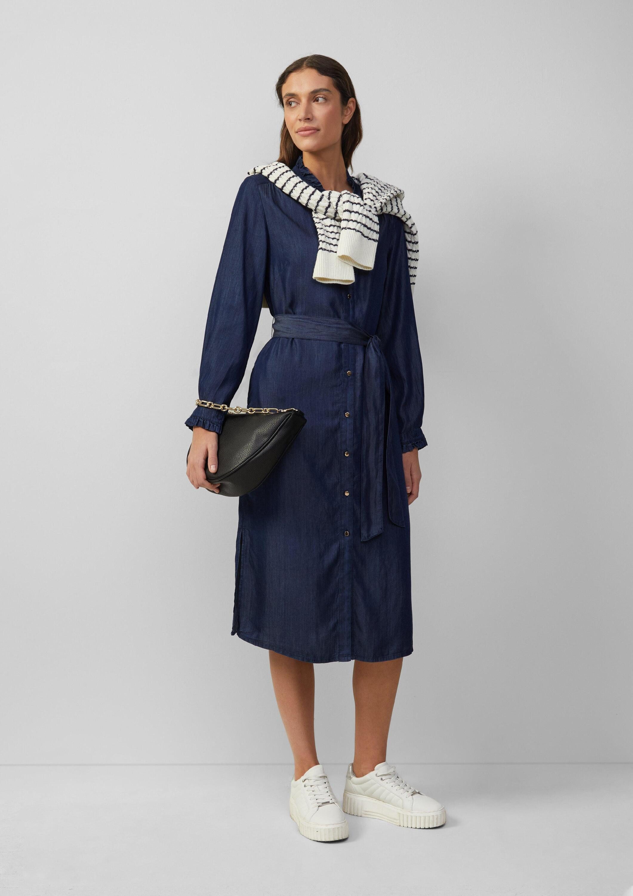 s.Oliver Midikleid Kleid Hemdblusenkleid in Denim-Optik