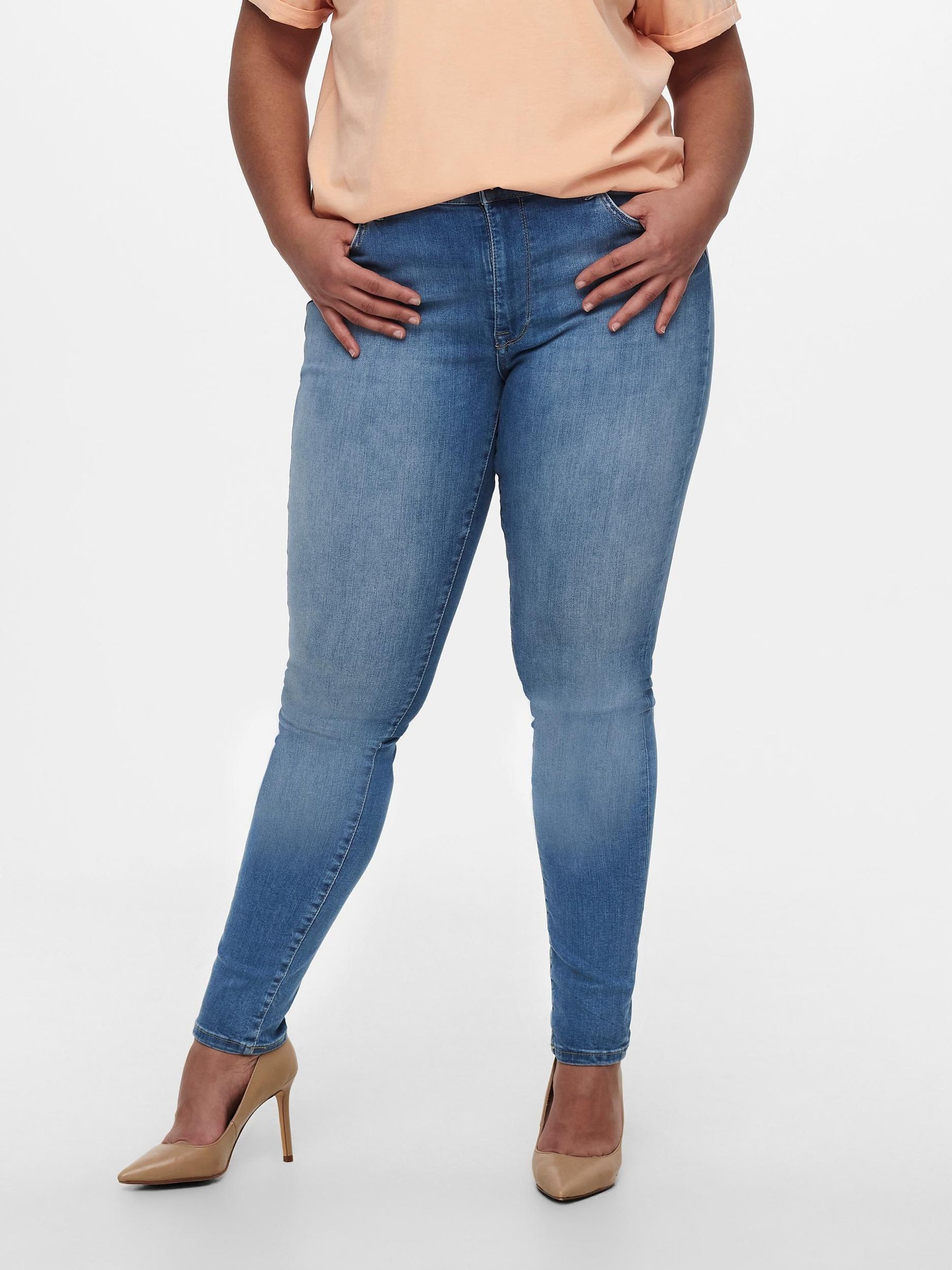 ONLY CARMAKOMA Slim-fit-Jeans Curvy Skinny Jeans Plus Size Stretch Denim CARMAYA CARMAYA HW SK SHAPE DNM JNS REA088 NOOS