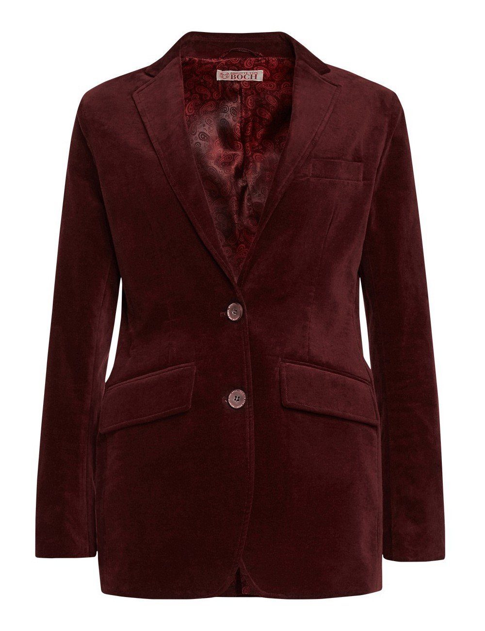 Brigitte von Boch Короткие Lennon Samt-Blazer burgund